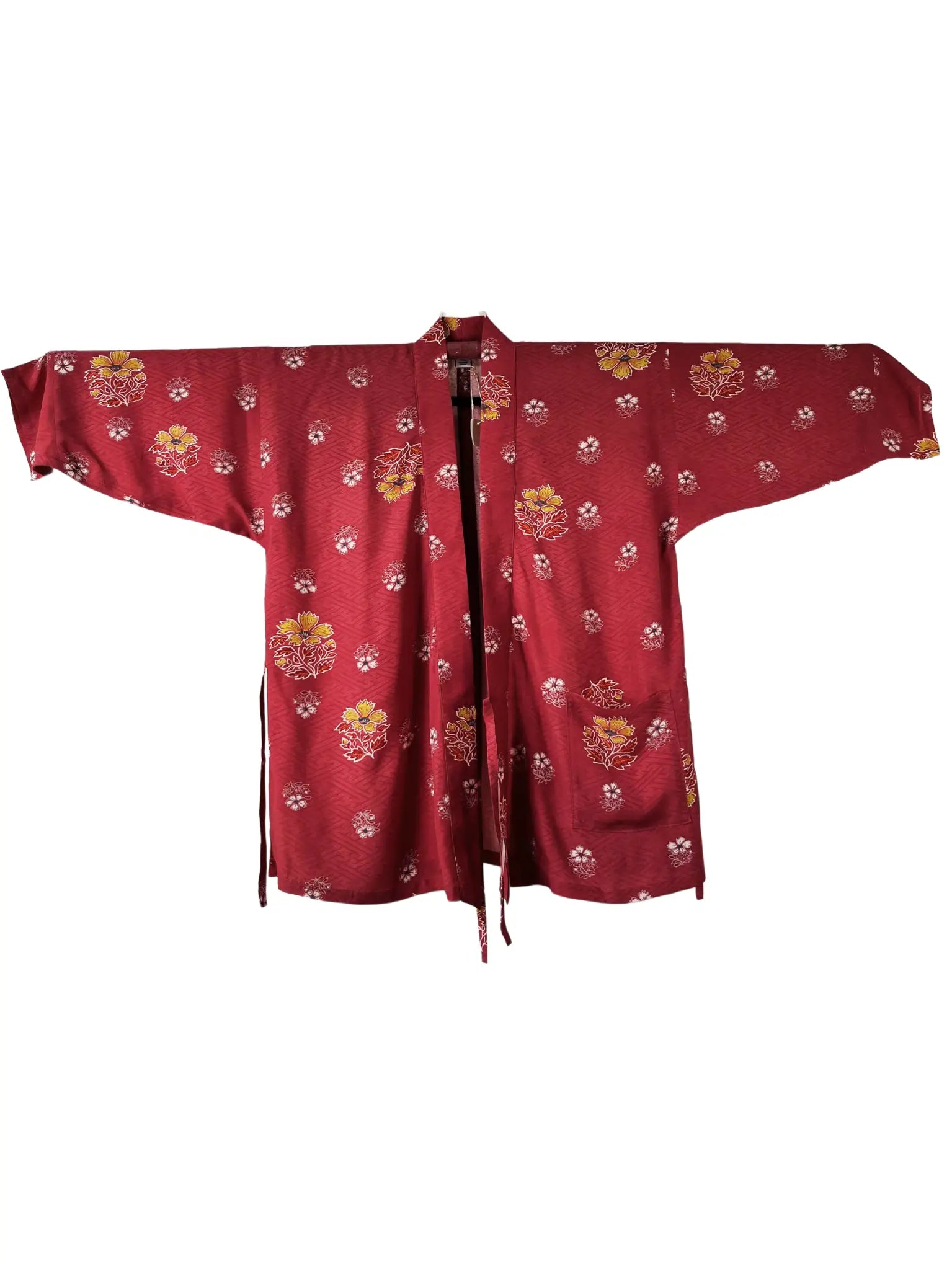 Washable silk】Remake Short kimono -Red Nadesiko- – Hallelujah Kimono Washable silk】Remake Short kimono -Red Nadesiko- – Hallelujah Kimono