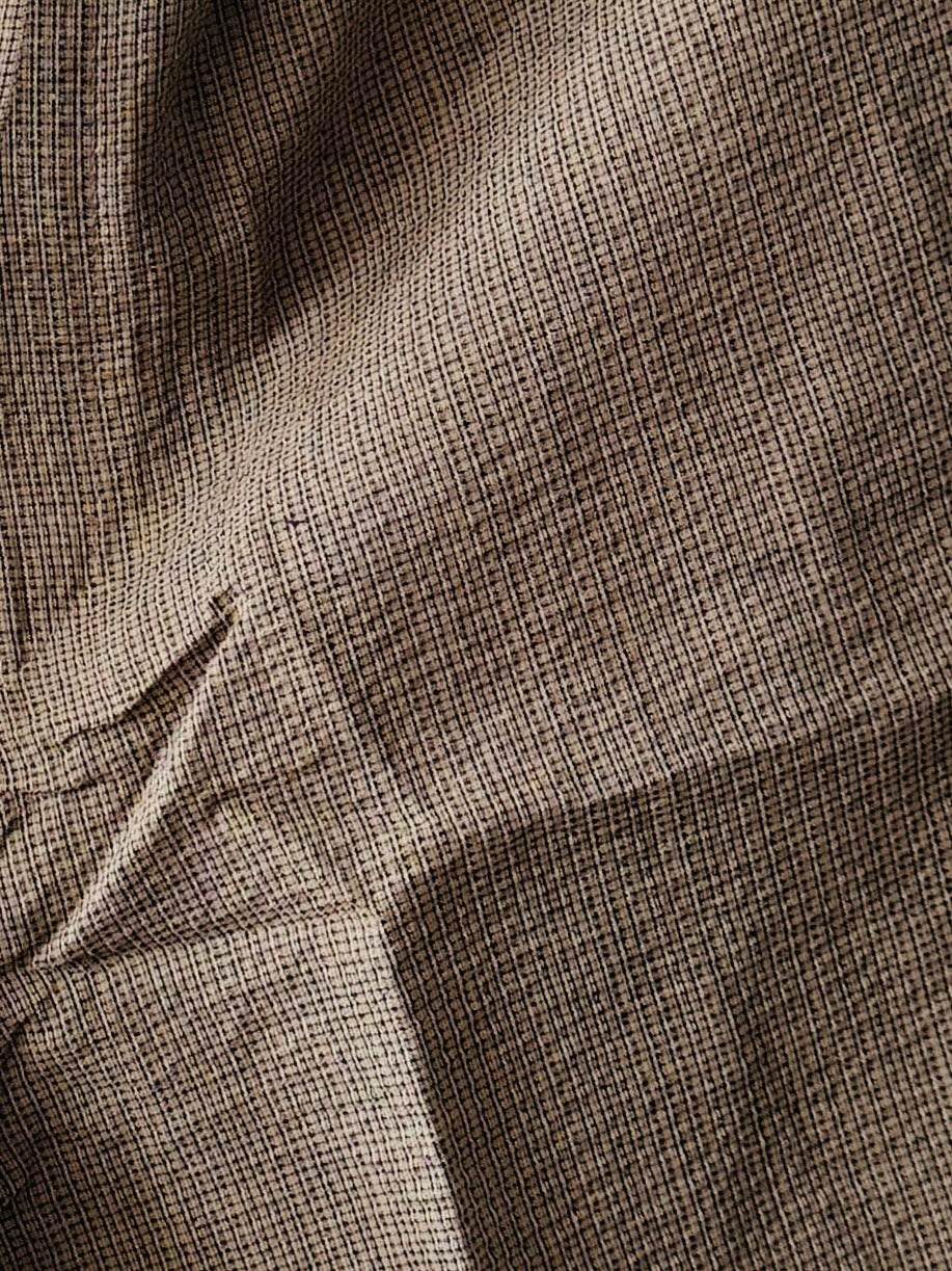 UNISEX JINBEI -Brownbeige,Shijira-ori(seersucker)- SIZE:M/L/XL