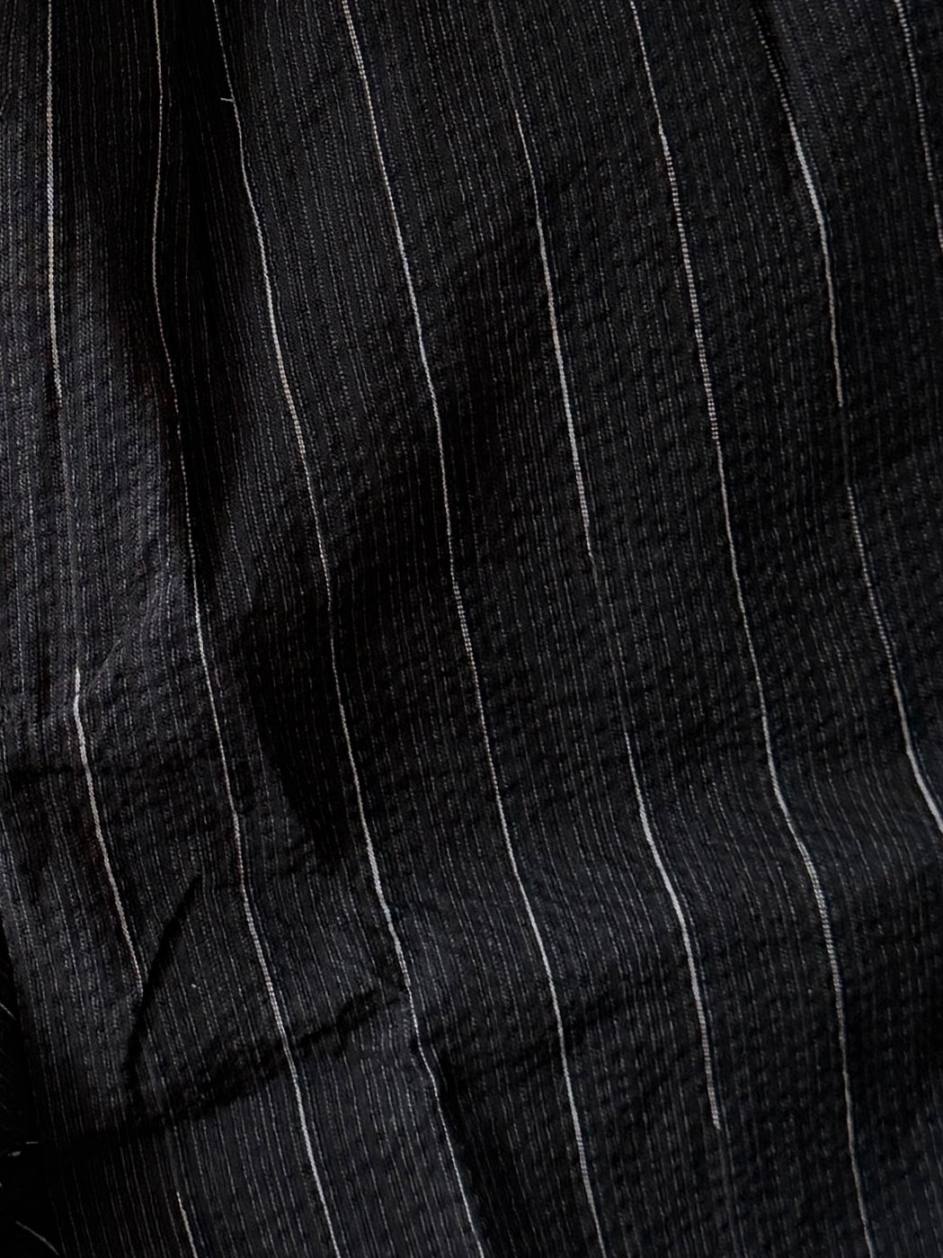 UNISEX JINBEI -Black and white Stripe,Shijira-ori(seersucker)- SIZE:M/L/XL