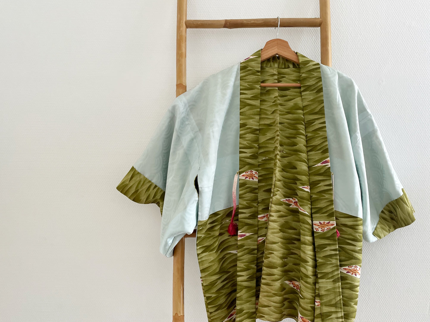 Japanse Haori【Matcha groen, eindeloos gras】voor dames, Japanse kimono, Japanse unisexese kleding, heren, unisex, Japanse geschenken