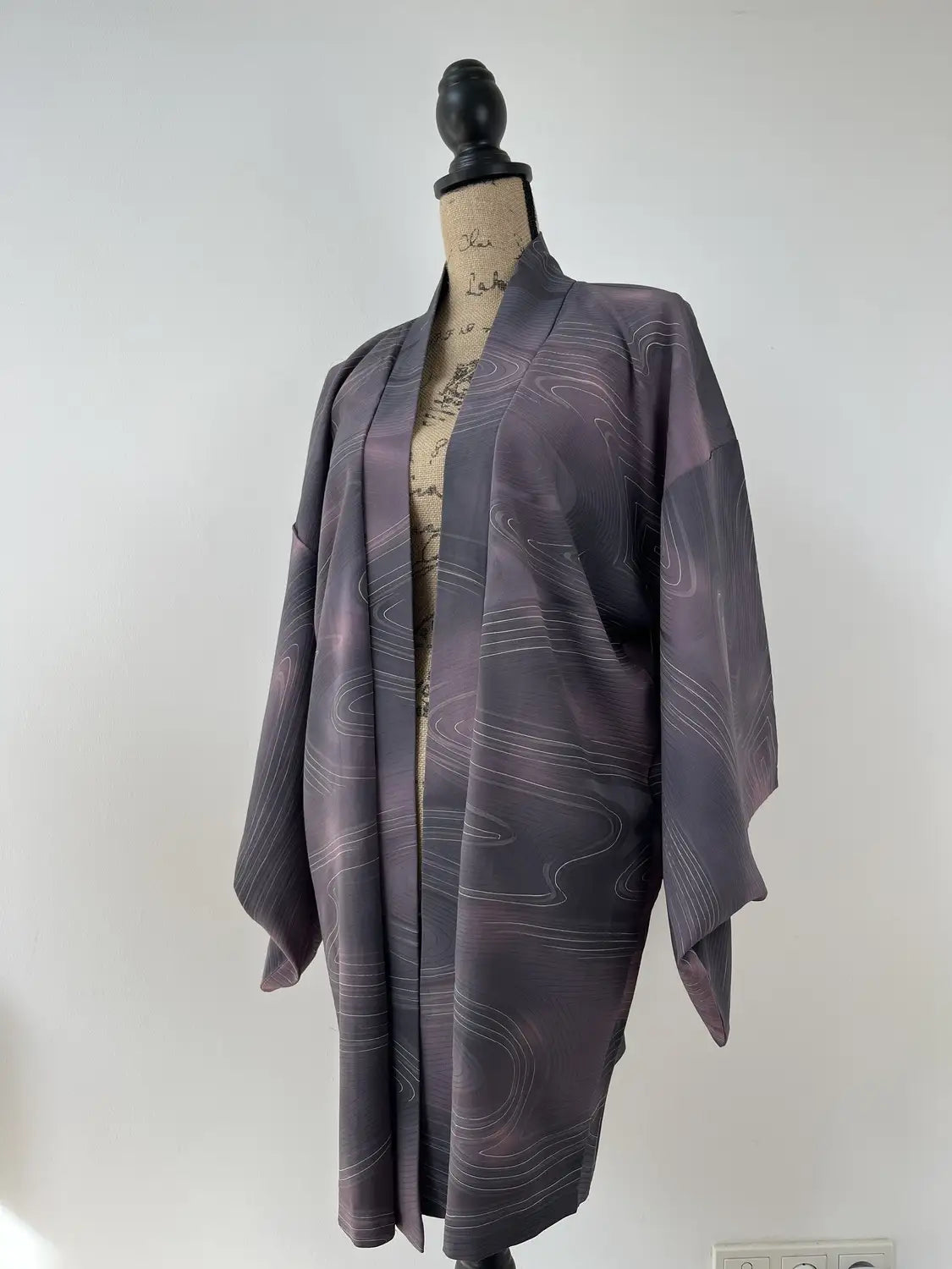 Vintage kleur Haori - Elegante stroom paars -