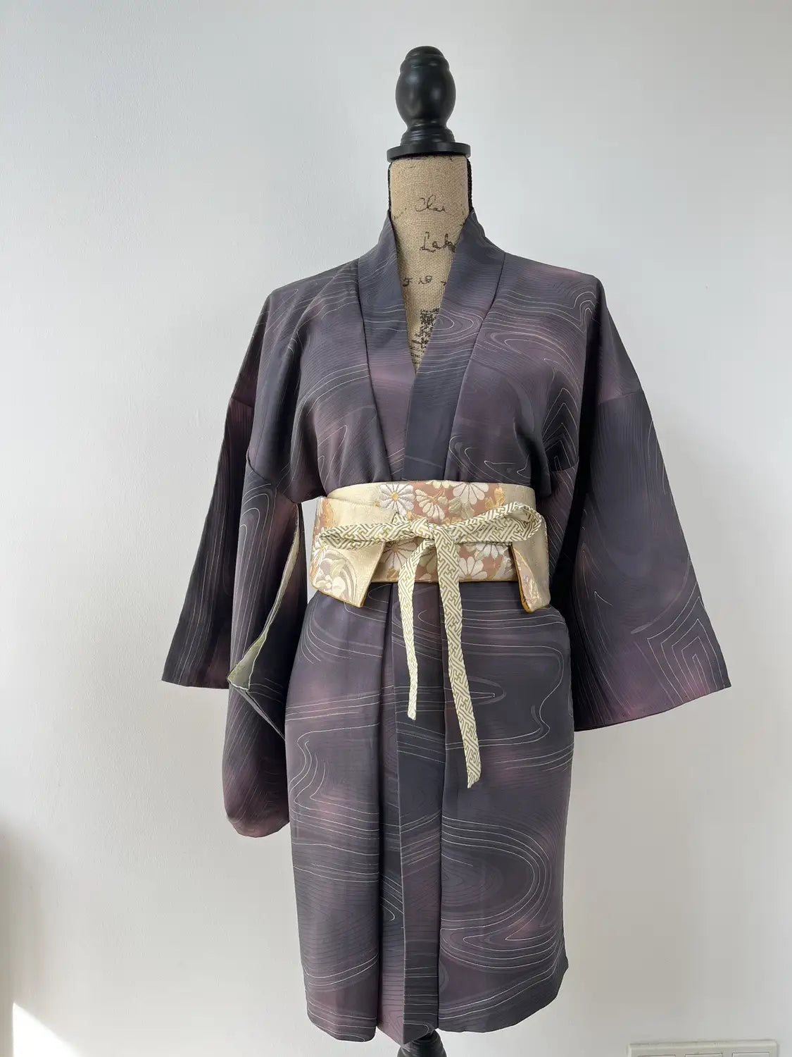 Vintage kleur Haori - Elegante stroom paars -