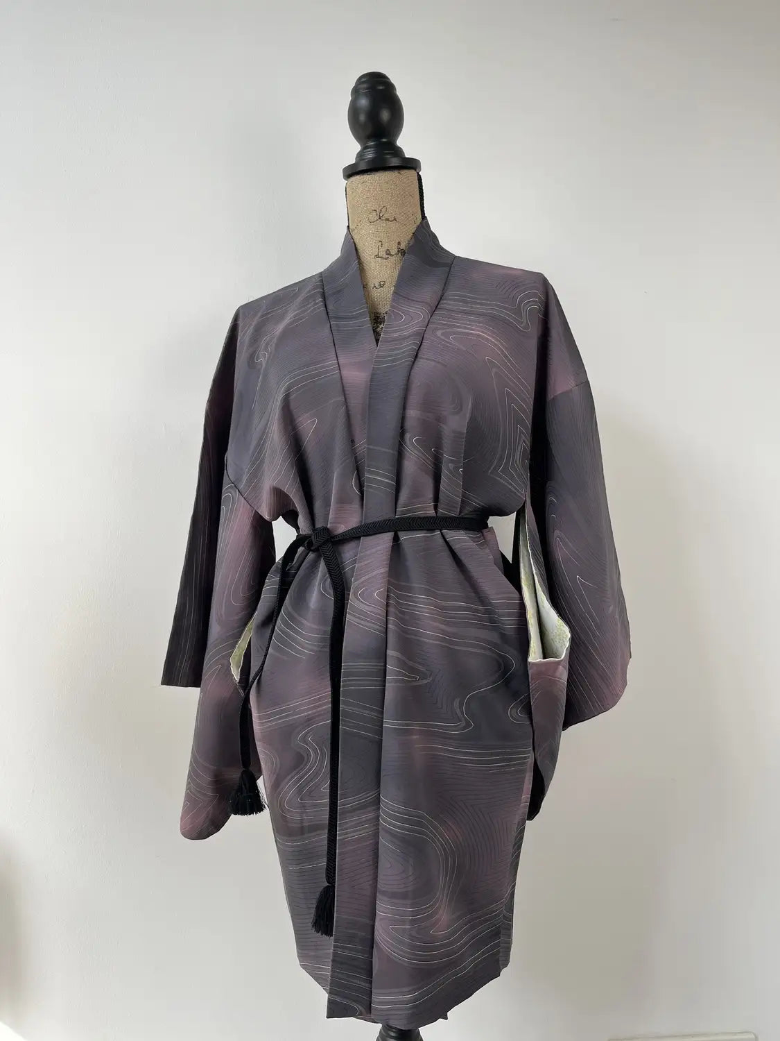 Vintage kleur Haori - Elegante stroom paars -