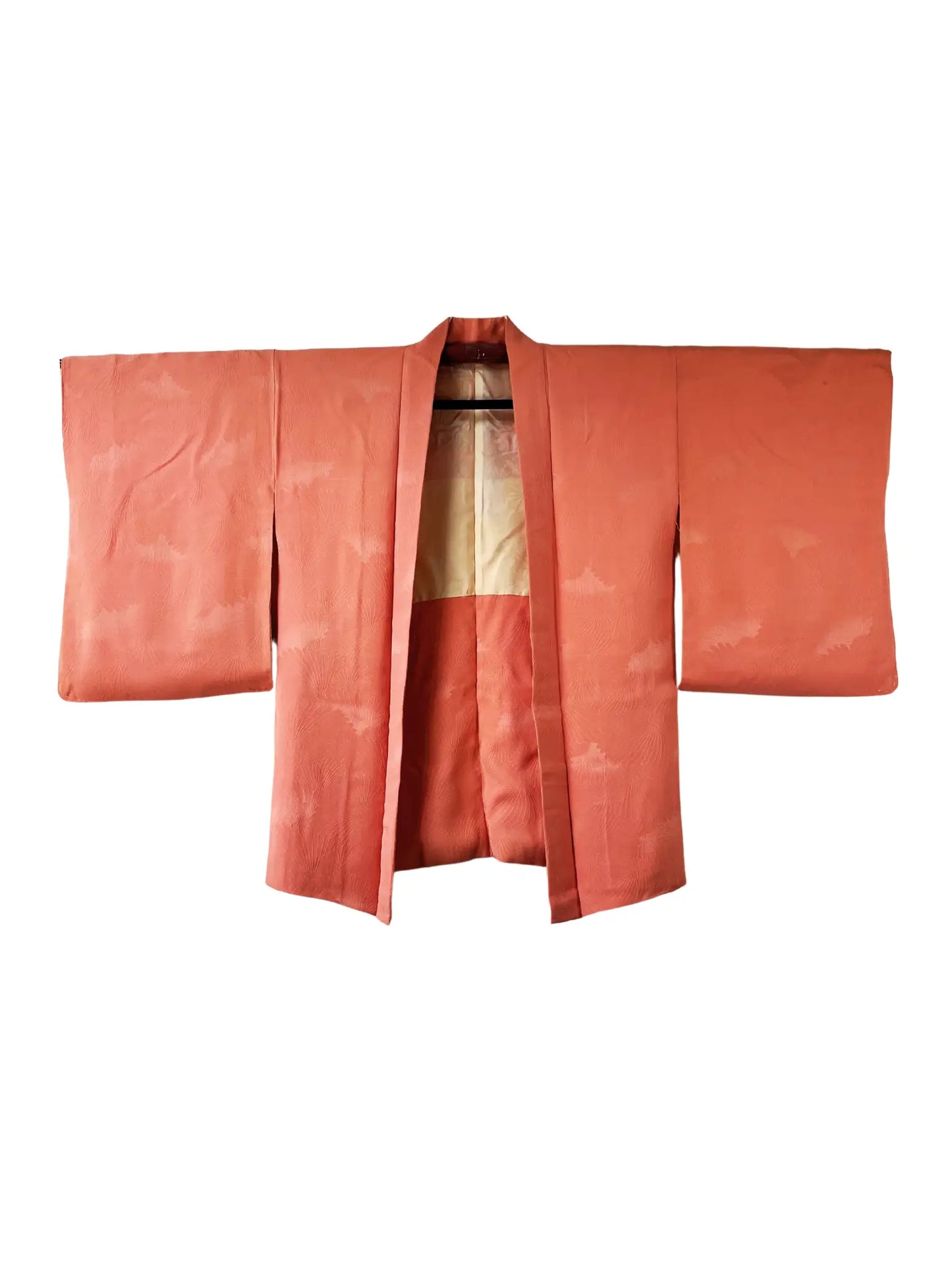 Vintage Color Haori - Orange pink Swirling flowers-