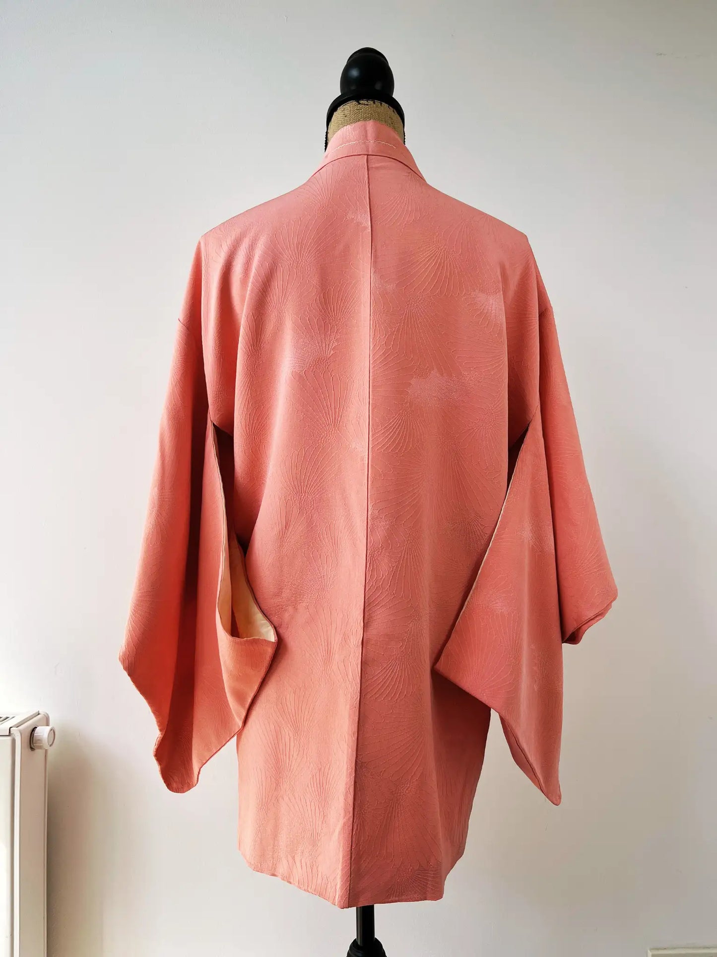 Vintage Color Haori - Orange pink Swirling flowers-