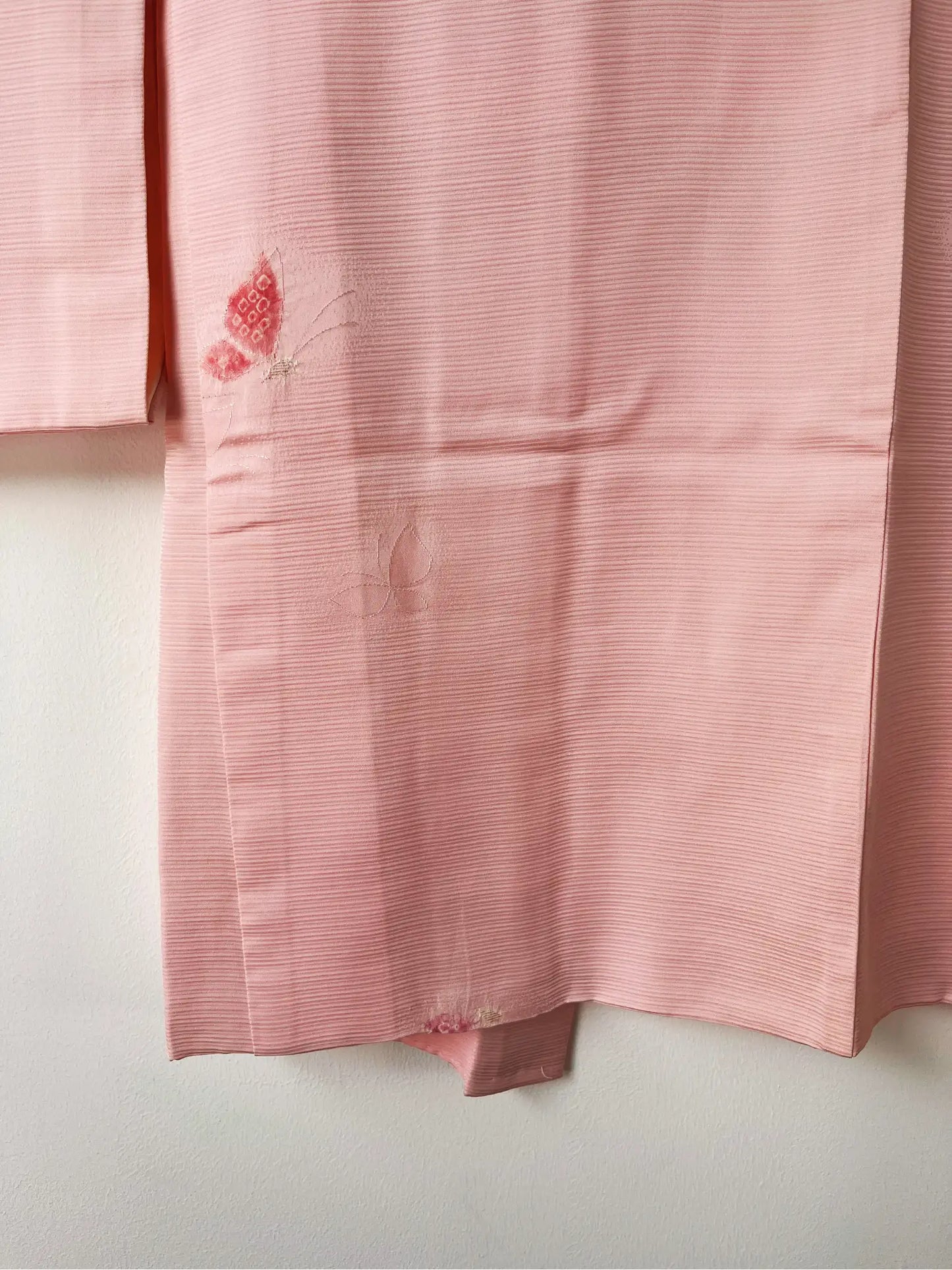 Vintage Color Haori - Light pink with red butterflies -