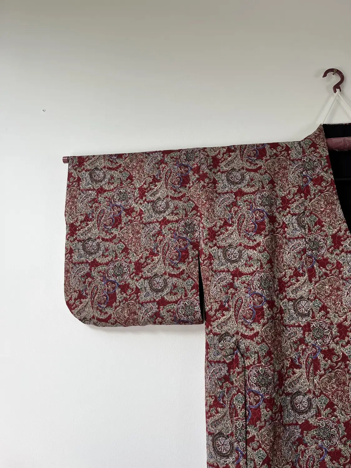 Vintage Short kimono - Black & Sarasa Pattern -