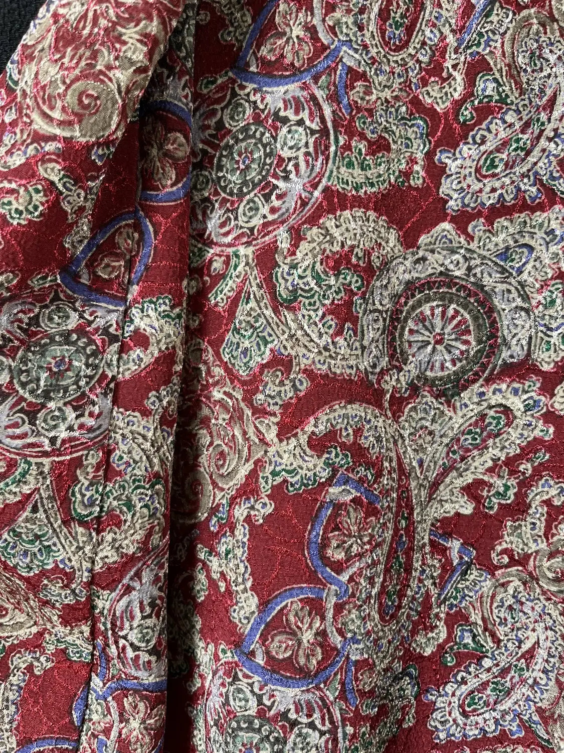 Vintage Short kimono - Black & Sarasa Pattern -