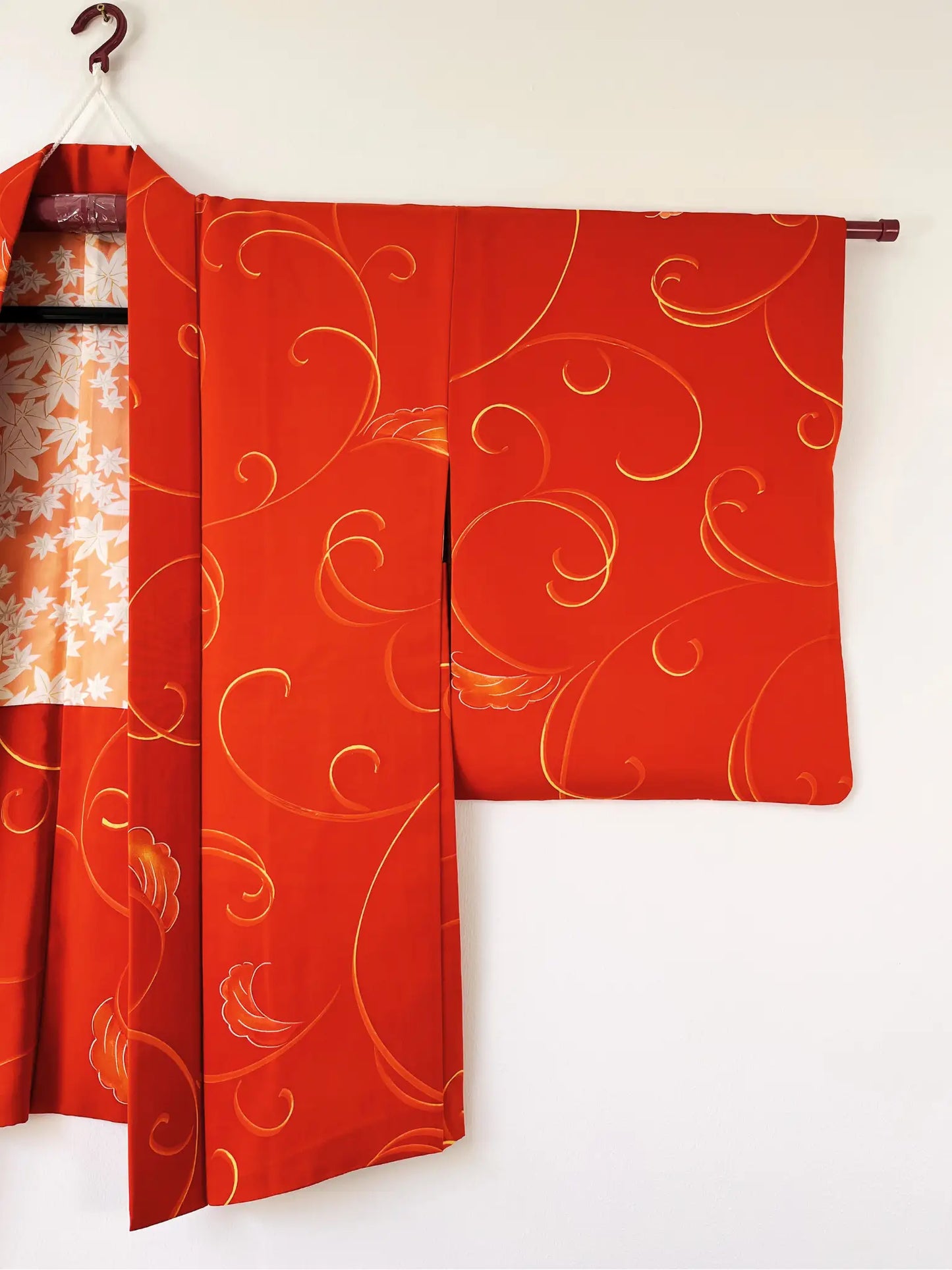 Vintage Color Haori - Orange vines -