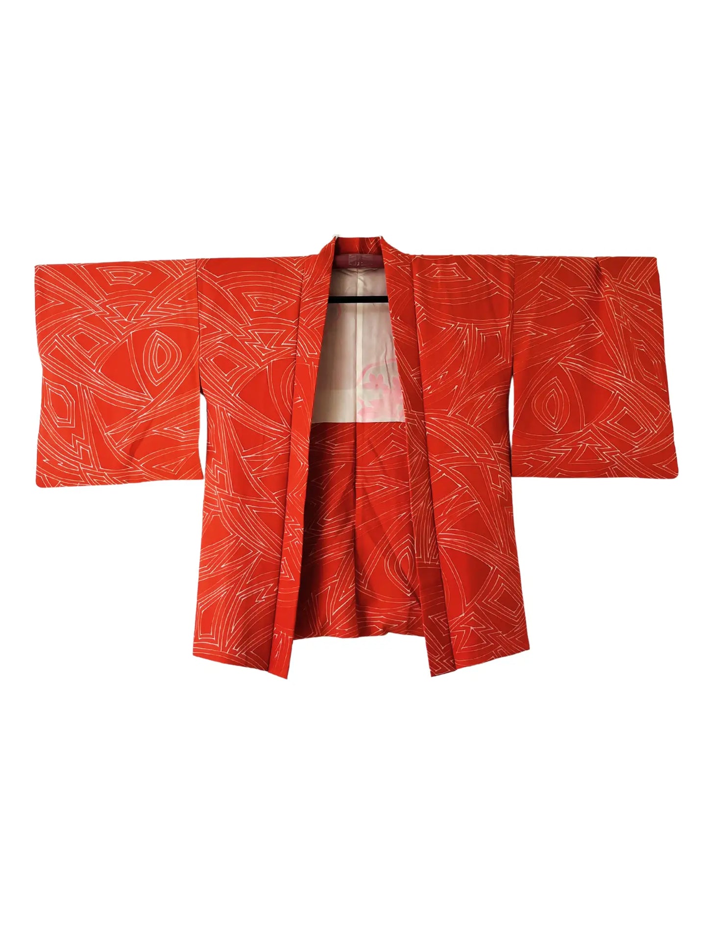 Vintage Color Haori - Orange Japanese Triangles -