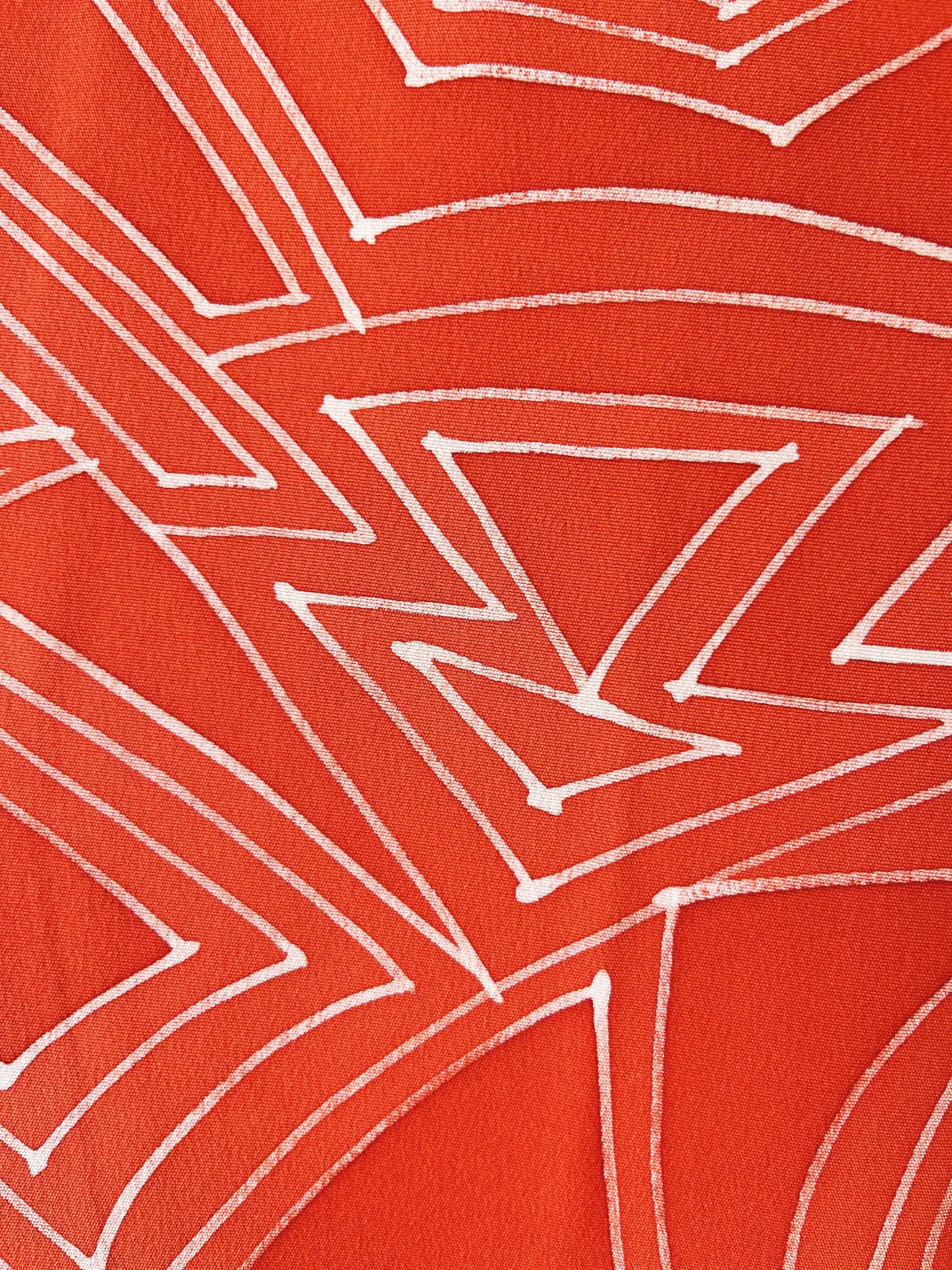 Vintage Color Haori - Orange Japanese Triangles -