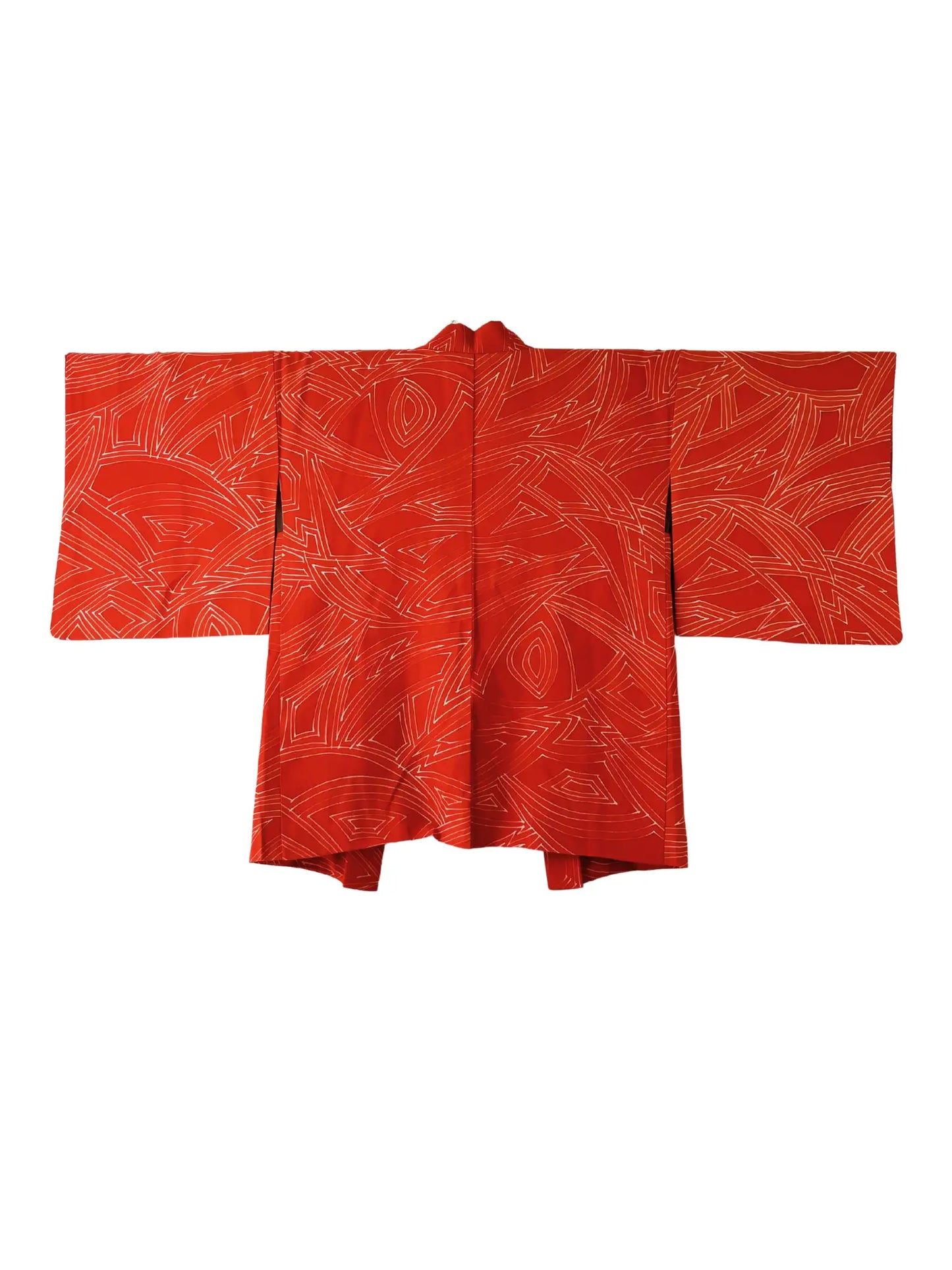 Vintage Color Haori - Orange Japanese Triangles -
