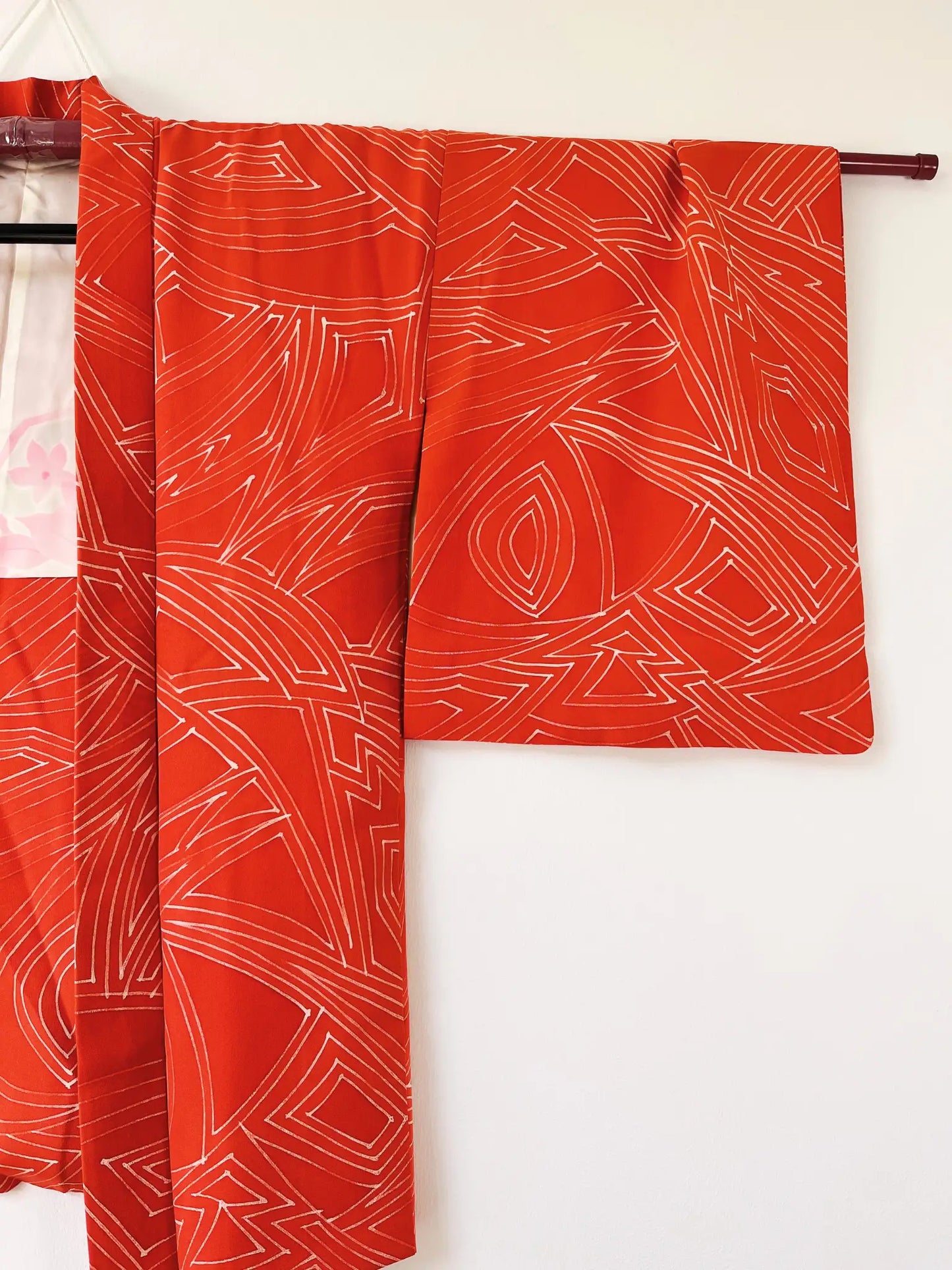 Vintage Color Haori - Orange Japanese Triangles -