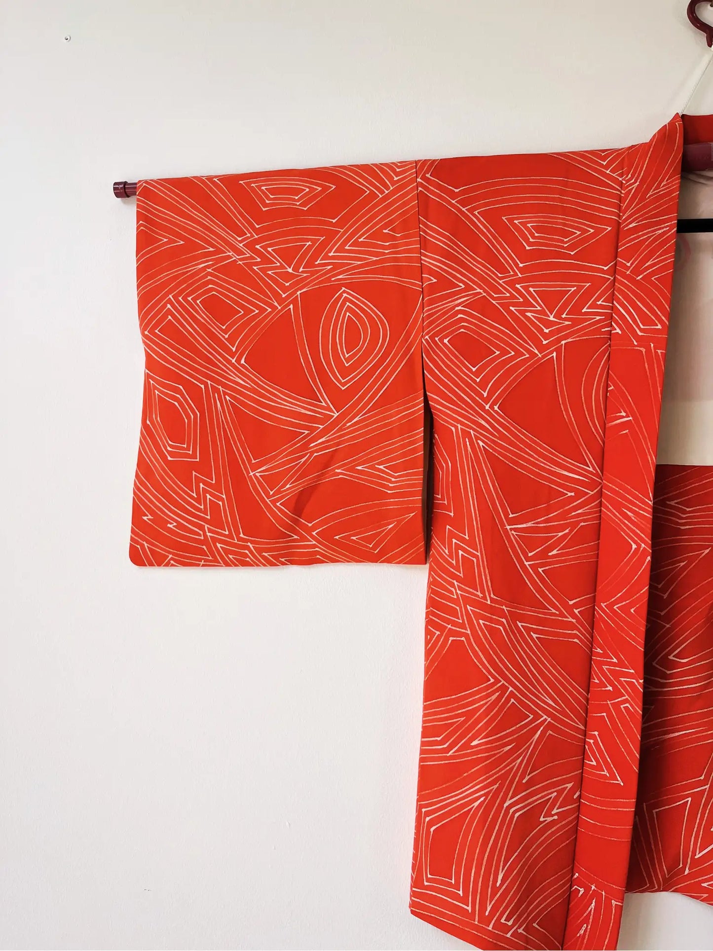 Vintage Color Haori - Orange Japanese Triangles -