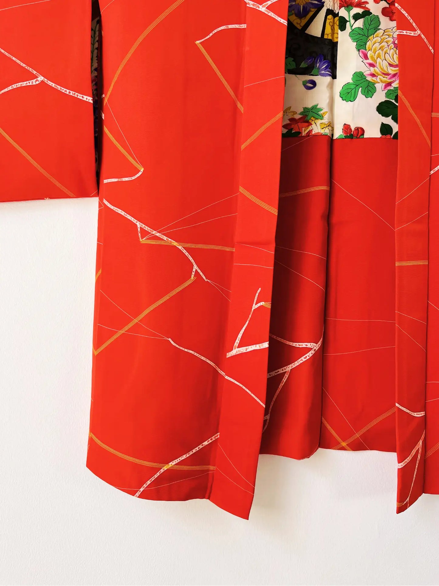 Vintage kleur Haori - Rode bloem van passie -