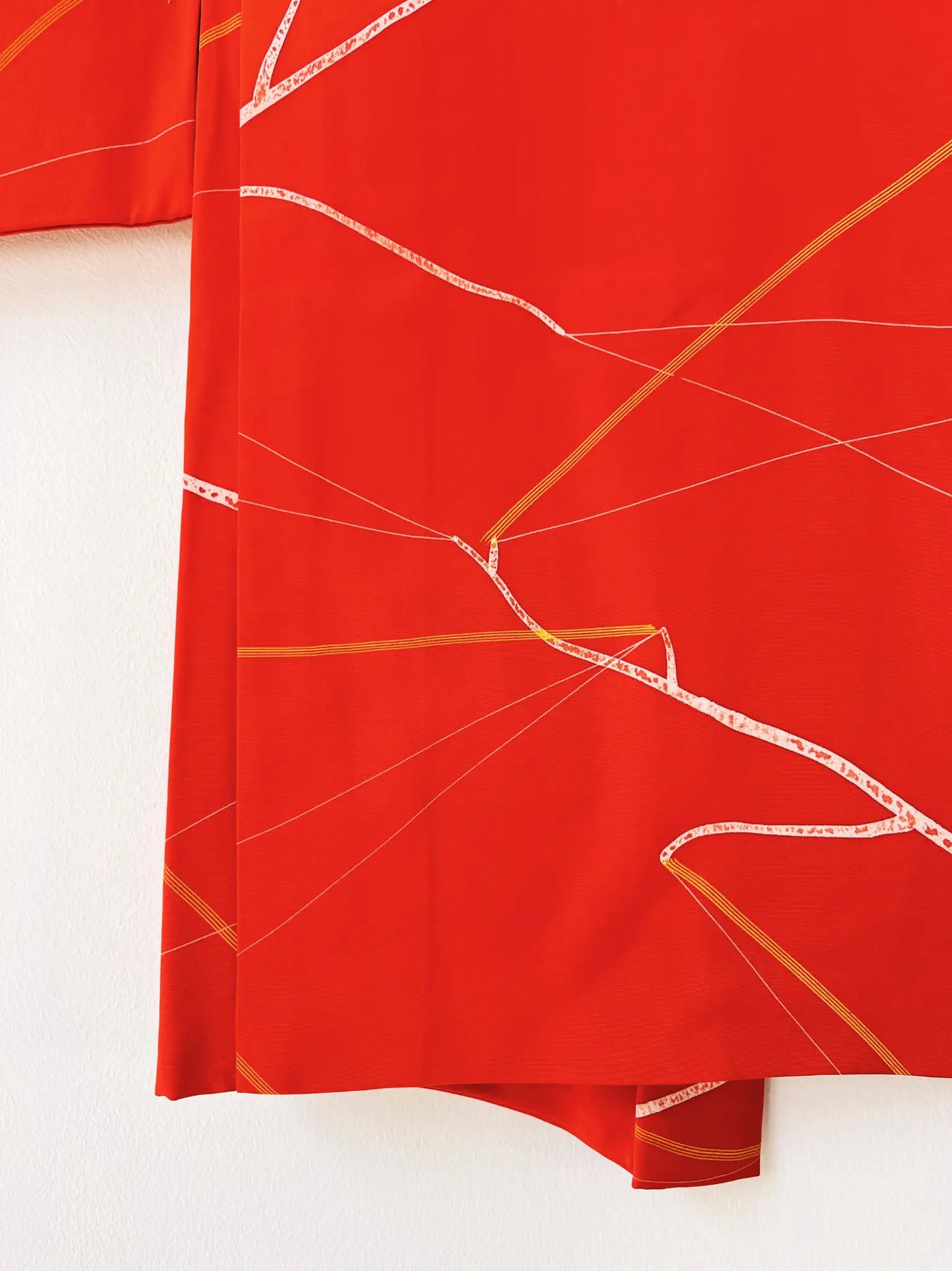 Vintage kleur Haori - Rode bloem van passie -