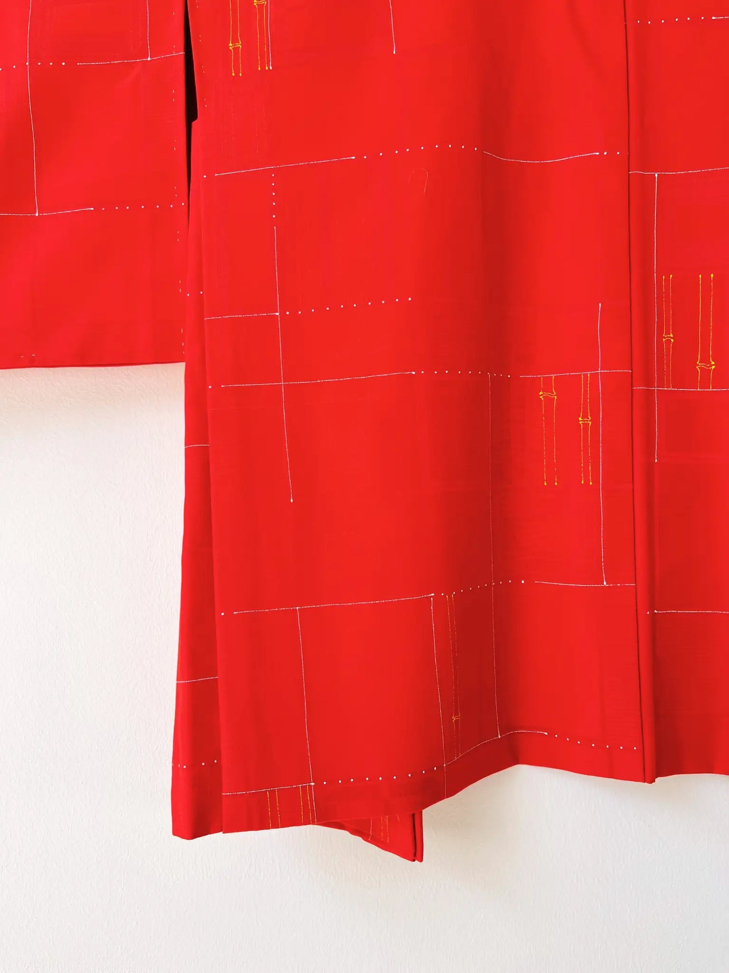 Vintage Color Haori - Red Bamboo lattice -
