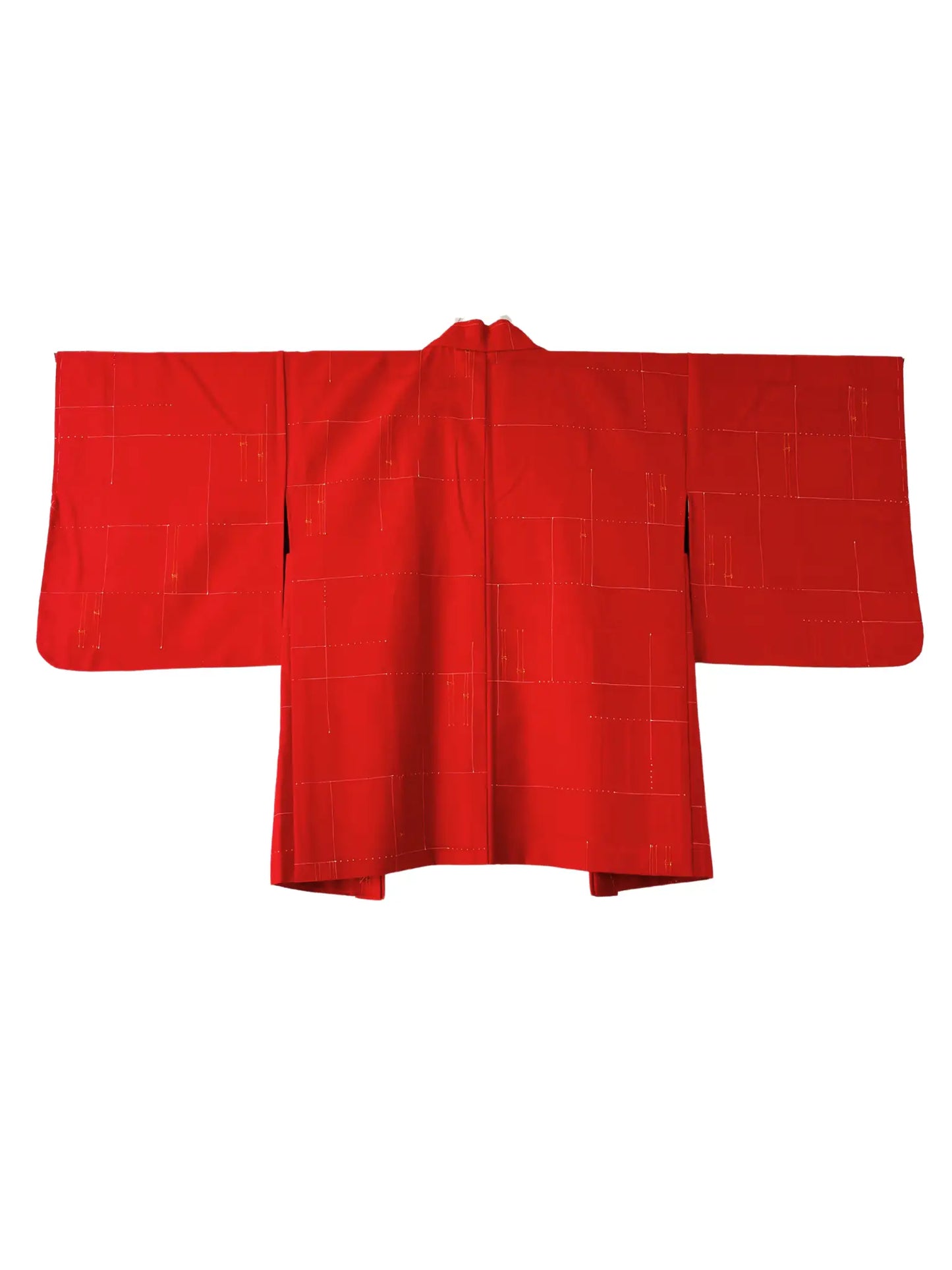 Vintage Color Haori - Red Bamboo lattice -