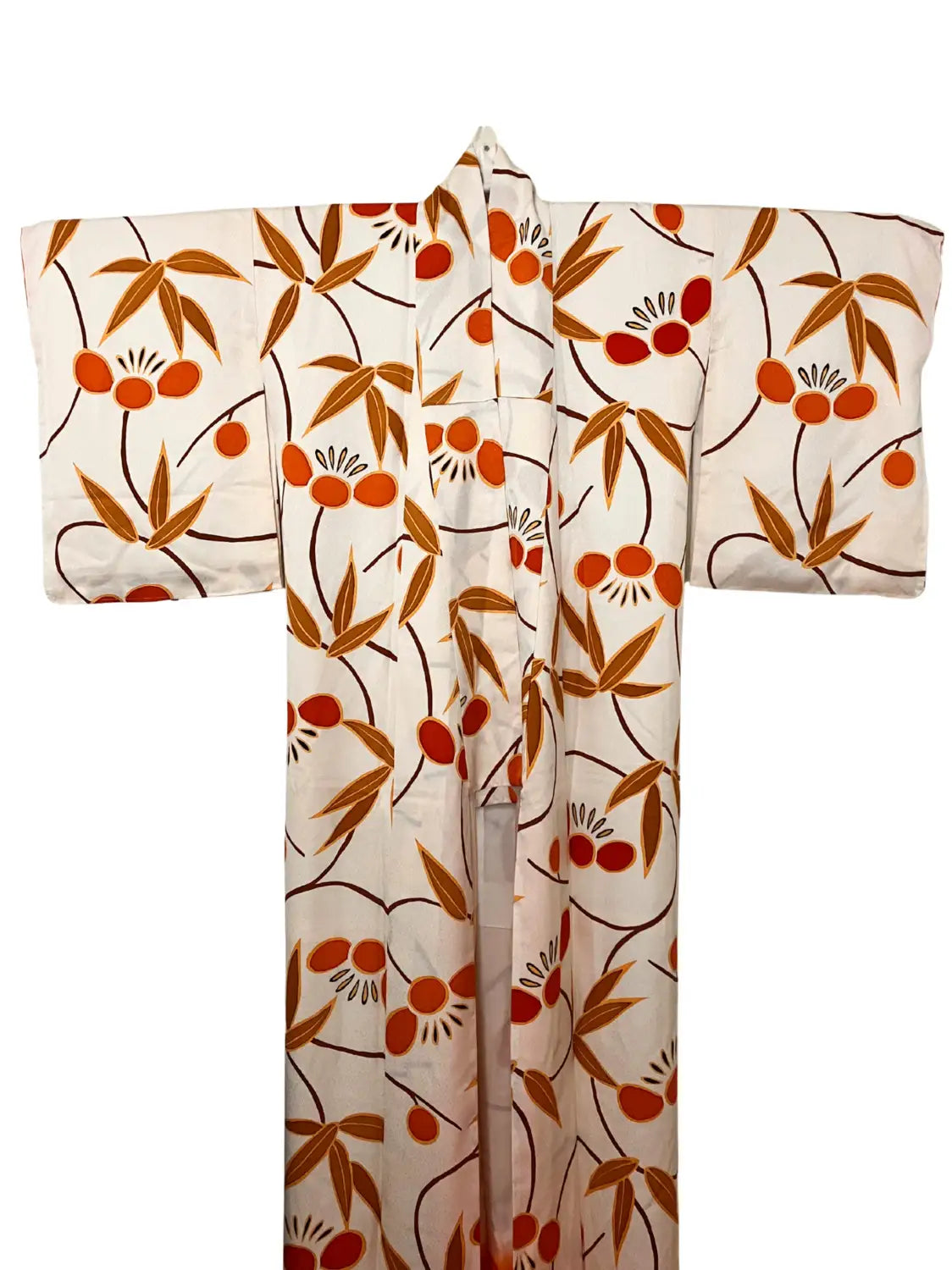 kimono Komon vintage - Bénédictions blanches de la récolte -