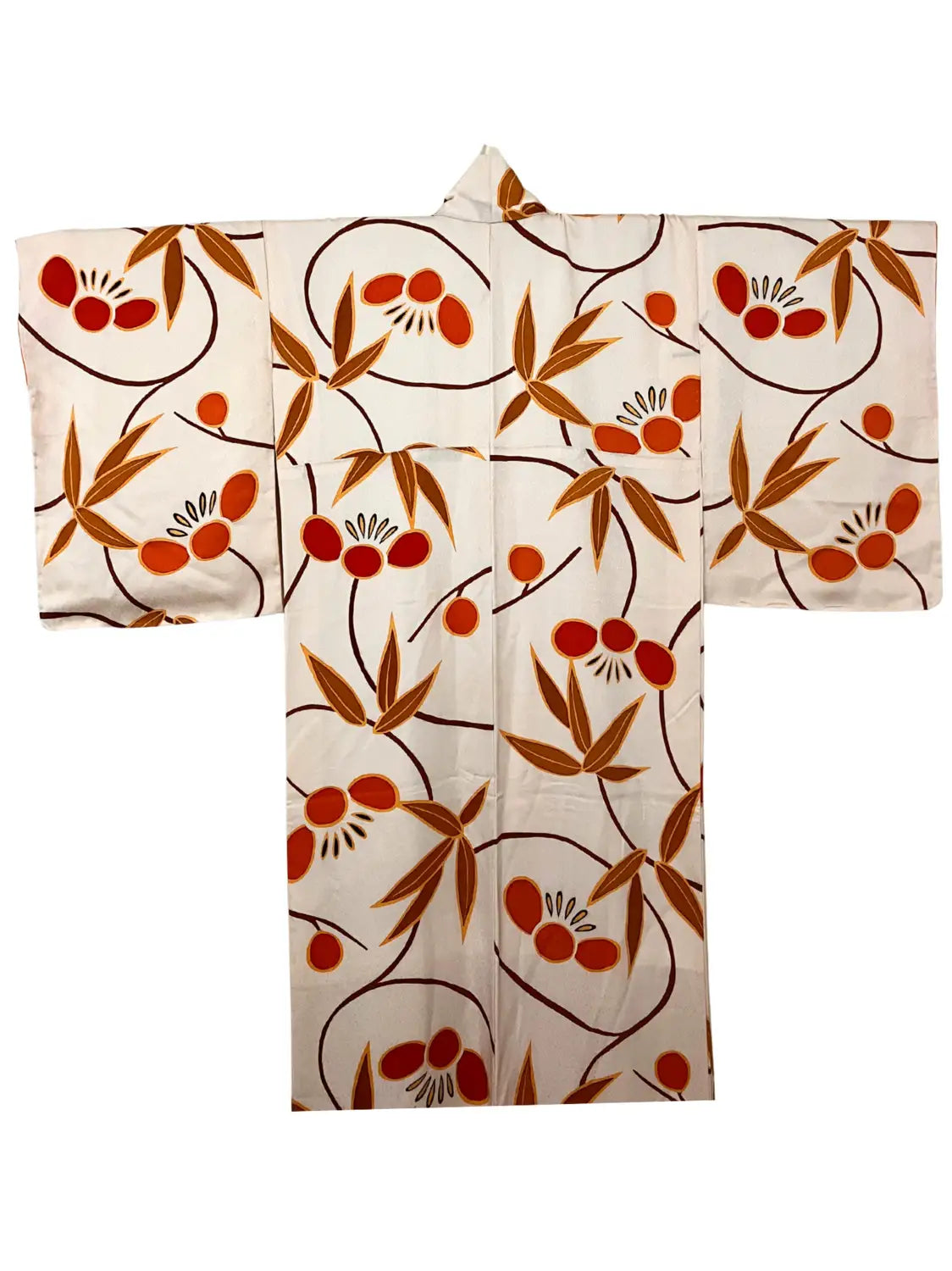 kimono Komon vintage - Bénédictions blanches de la récolte -