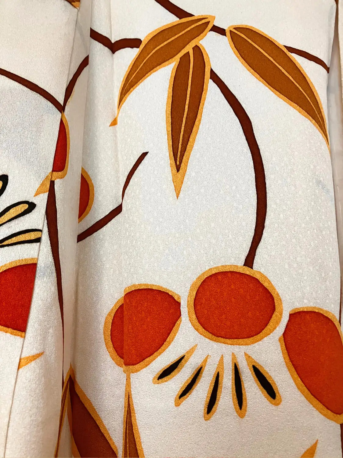 kimono Komon vintage - Bénédictions blanches de la récolte -