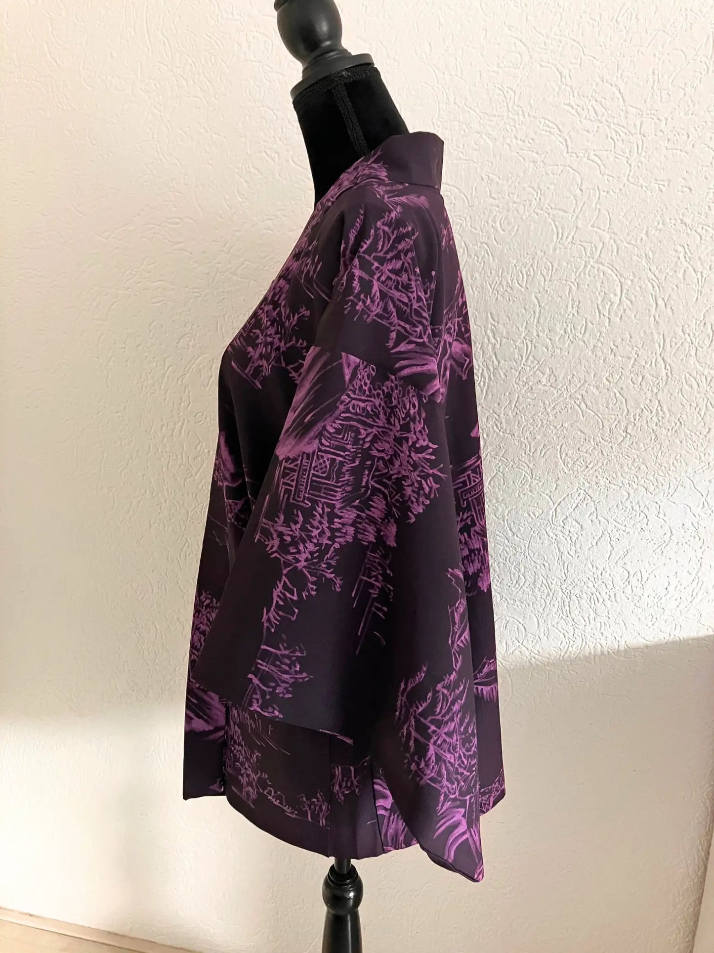 Vintage Color Haori -  Purple Old Japanese Mountain Village House-