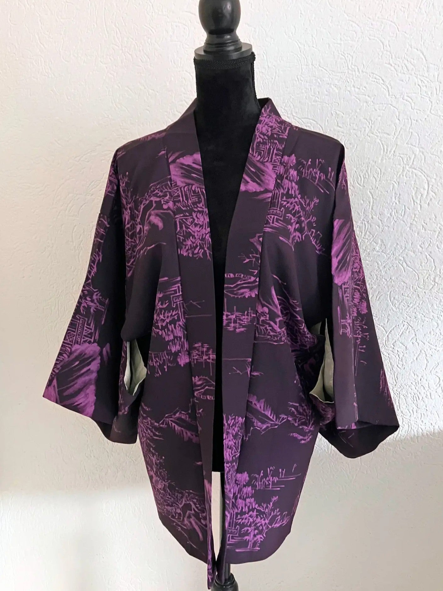 Vintage Color Haori -  Purple Old Japanese Mountain Village House-