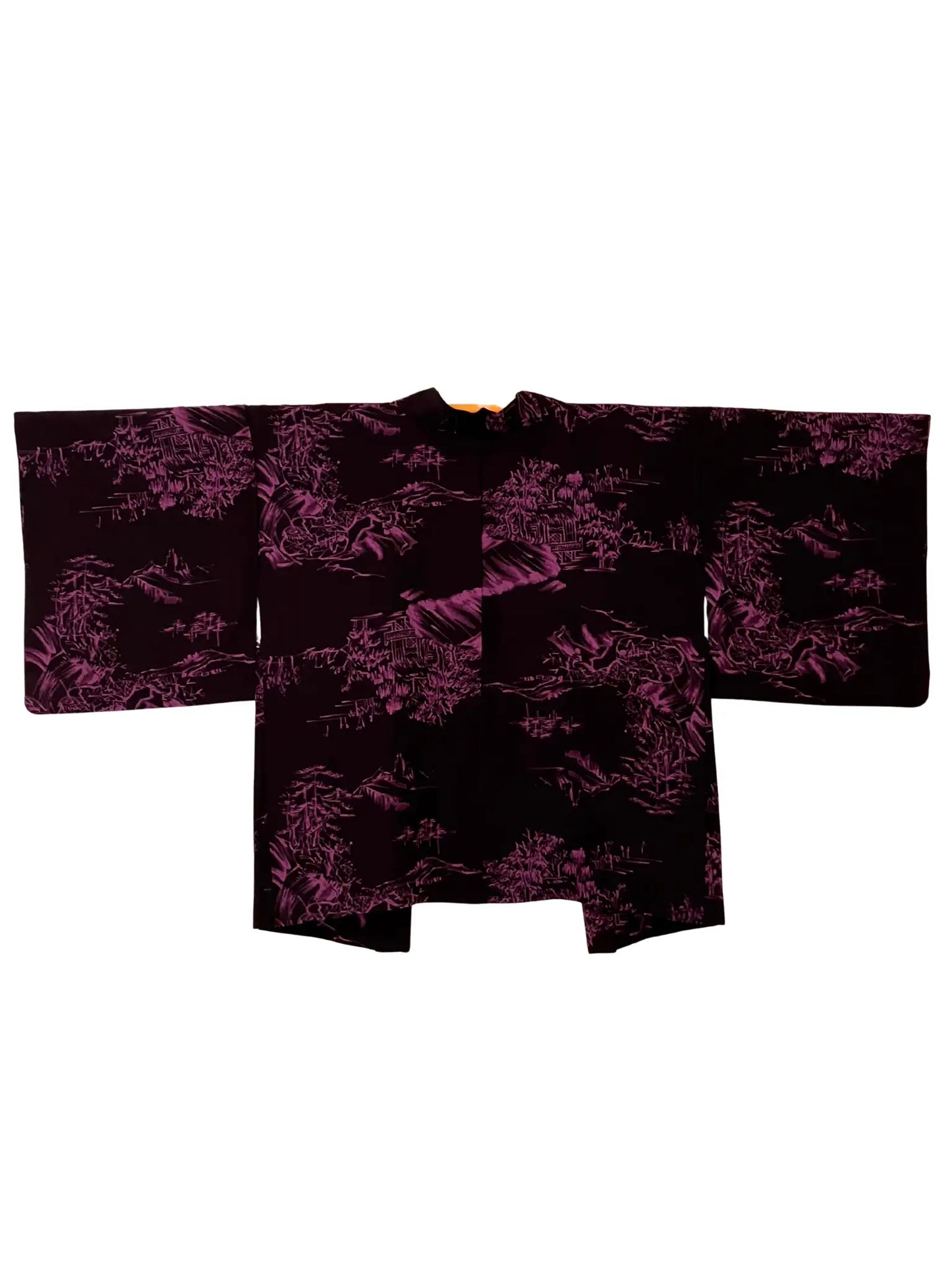 Vintage Color Haori -  Purple Old Japanese Mountain Village House-