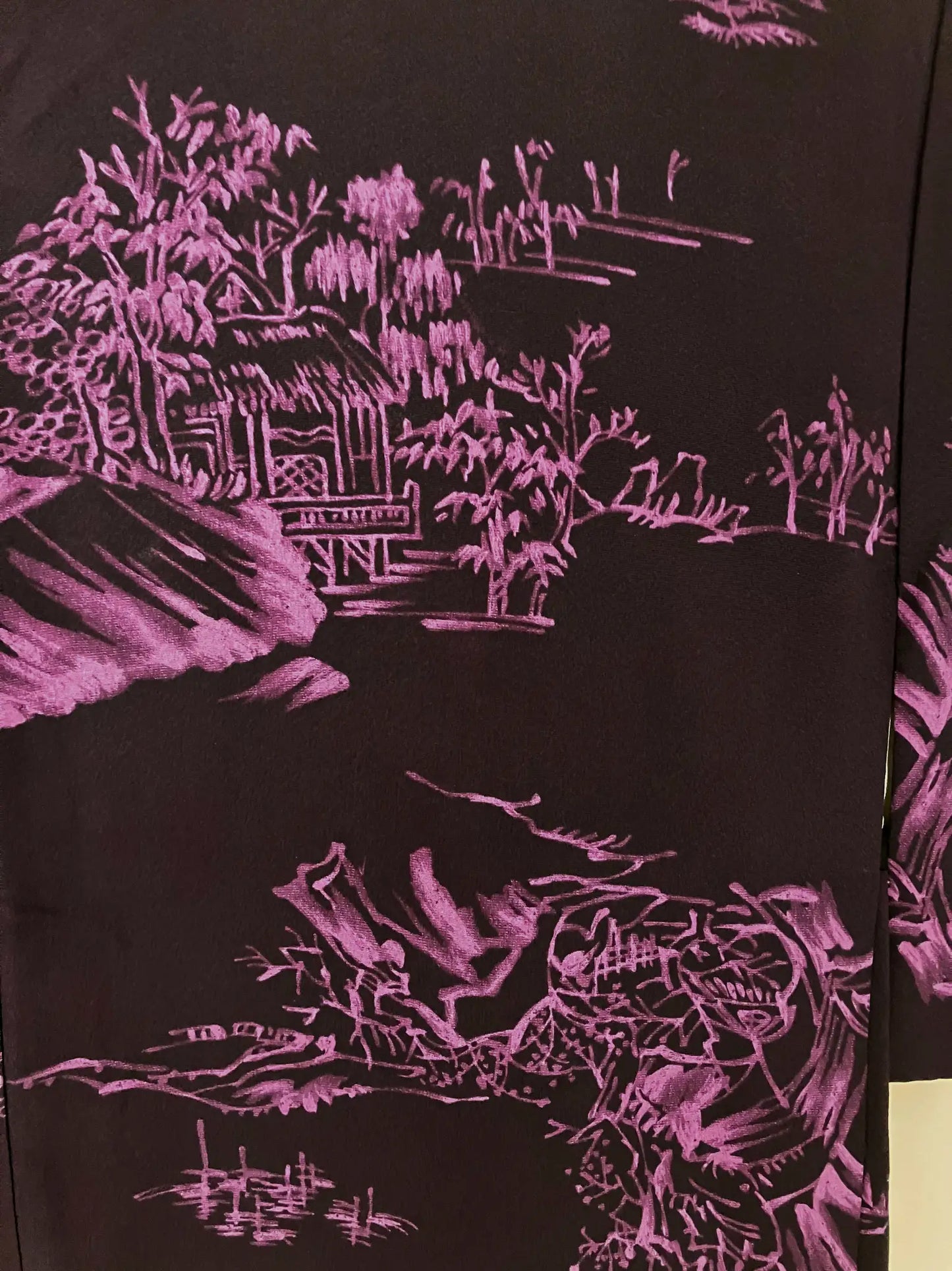 Vintage Color Haori -  Purple Old Japanese Mountain Village House-