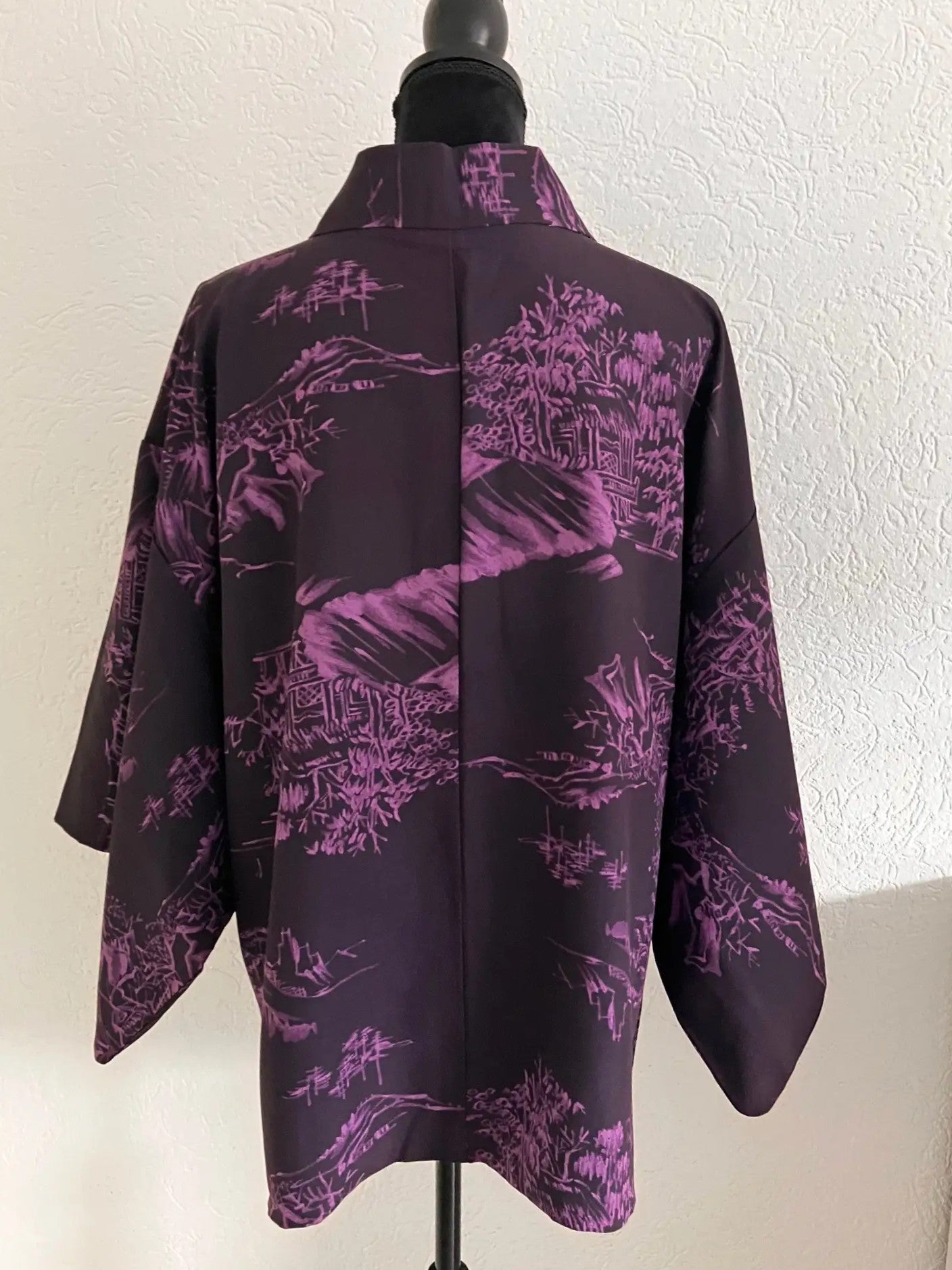 Vintage Color Haori -  Purple Old Japanese Mountain Village House-