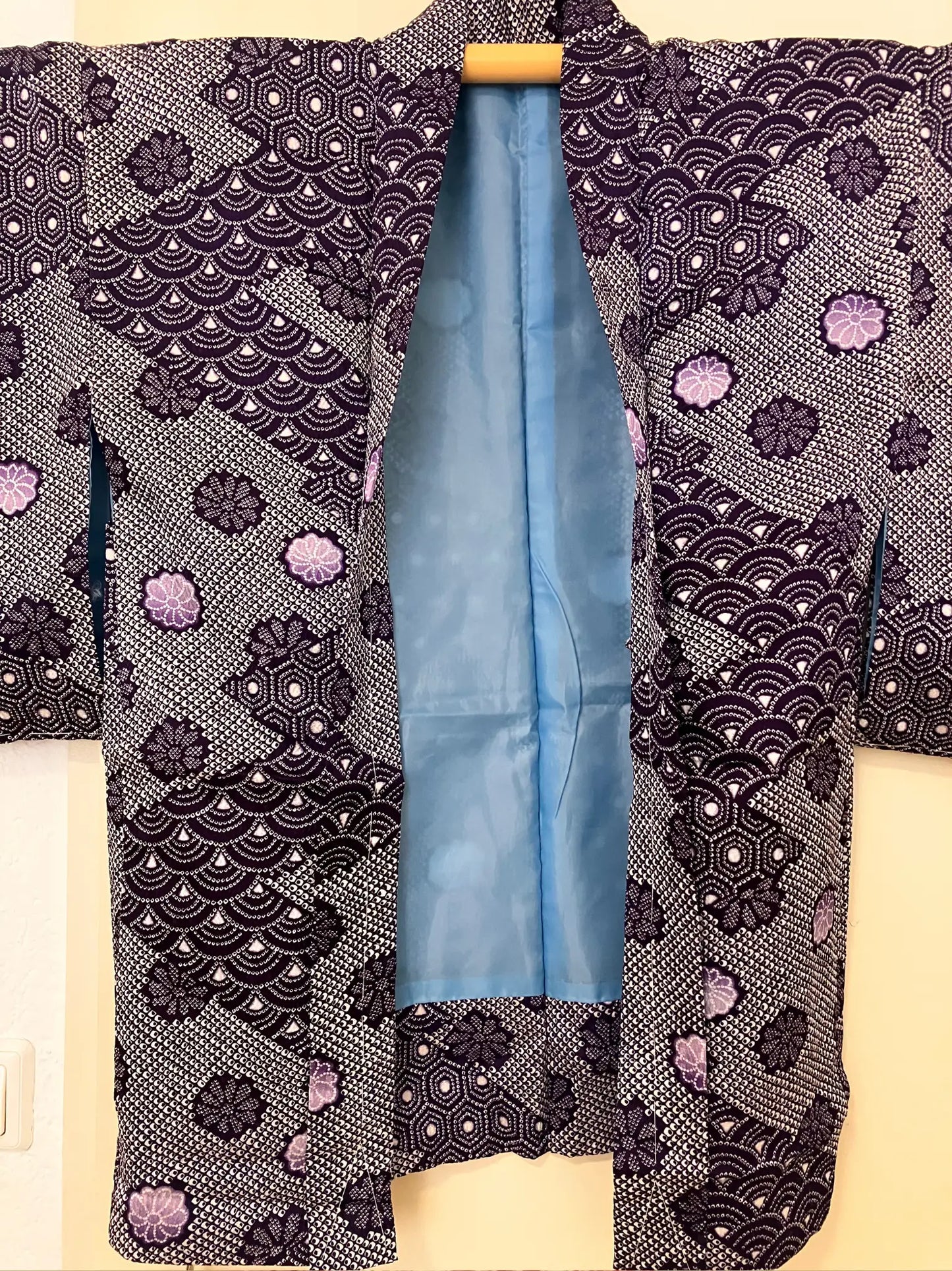 Vintage Color Haori - Purple  Shibori Inazuma -