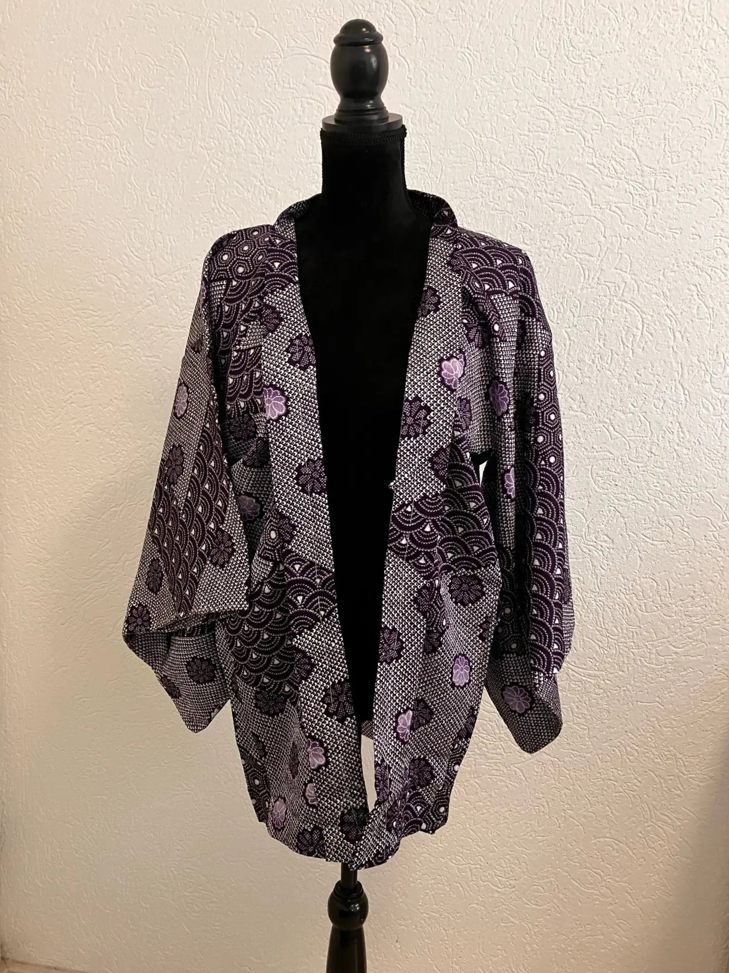 Vintage Color Haori - Purple  Shibori Inazuma -