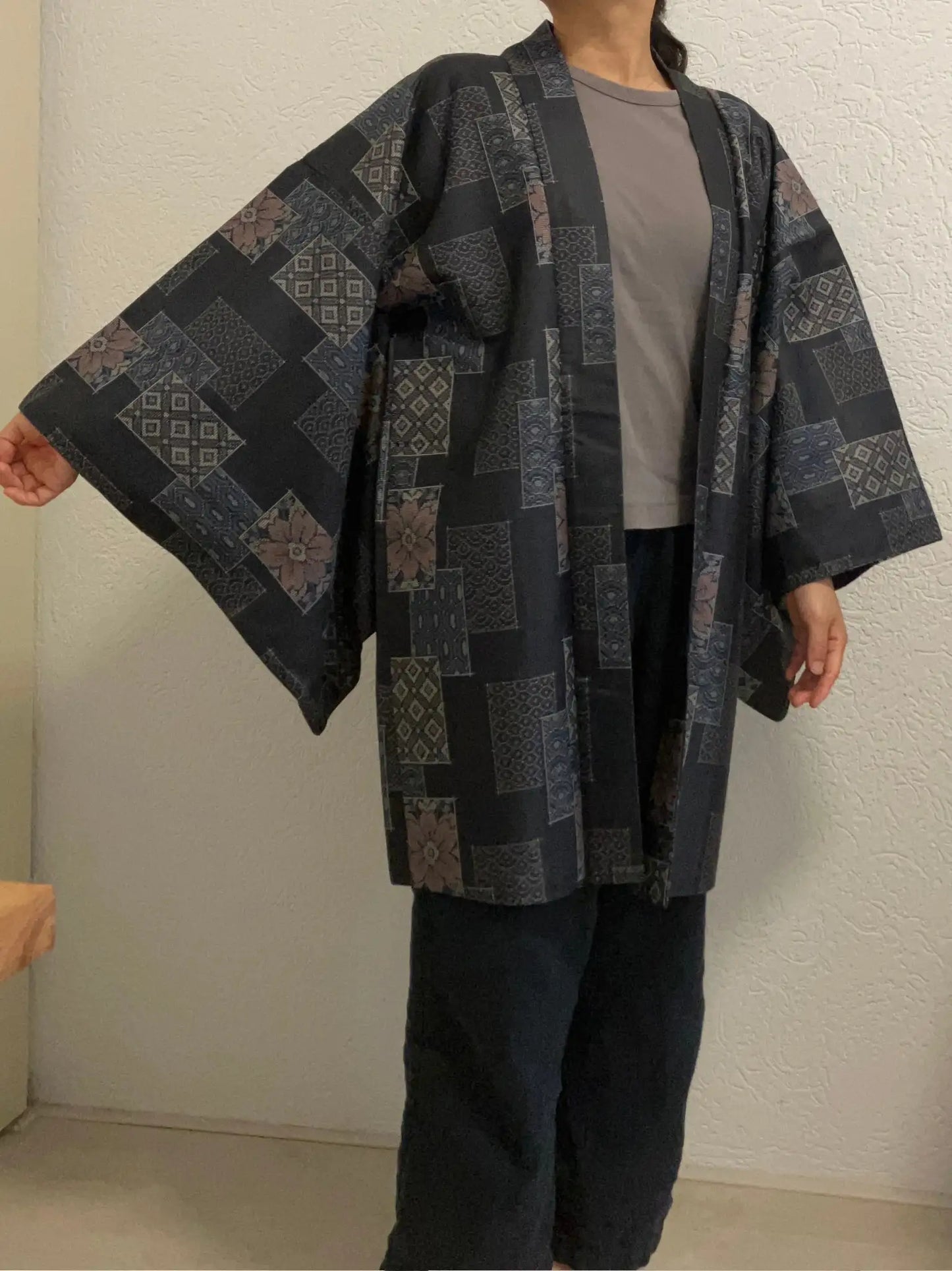 Vintage Haori - Schwarze Glückskarte -