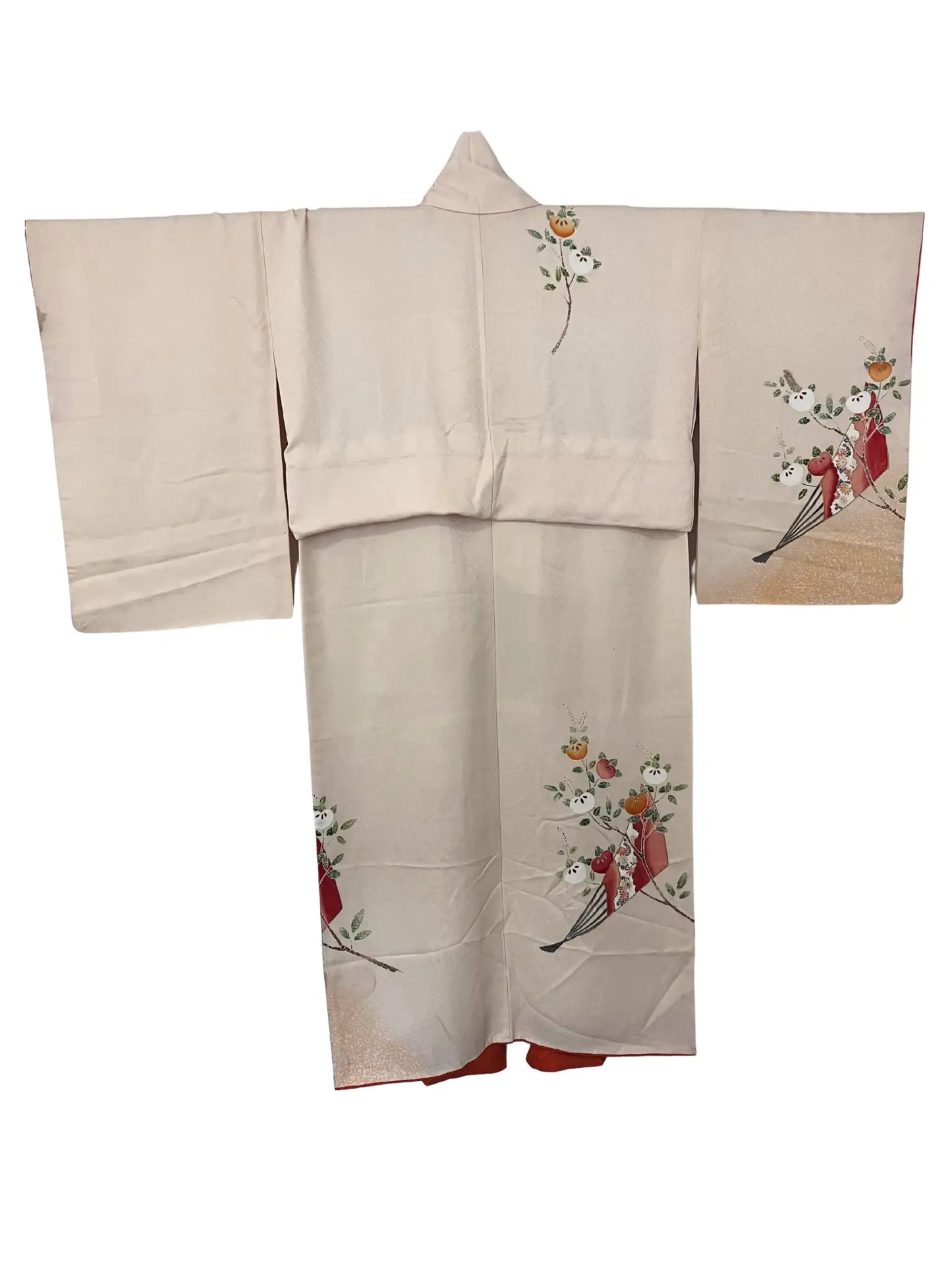 Vintage  homongi kimono - Creamwhite  Sensu and tachibana - Hallelujah original arrange