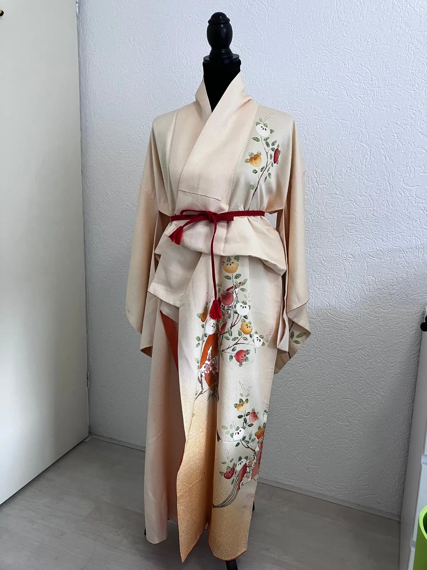 Vintage  homongi kimono - Creamwhite  Sensu and tachibana - Hallelujah original arrange