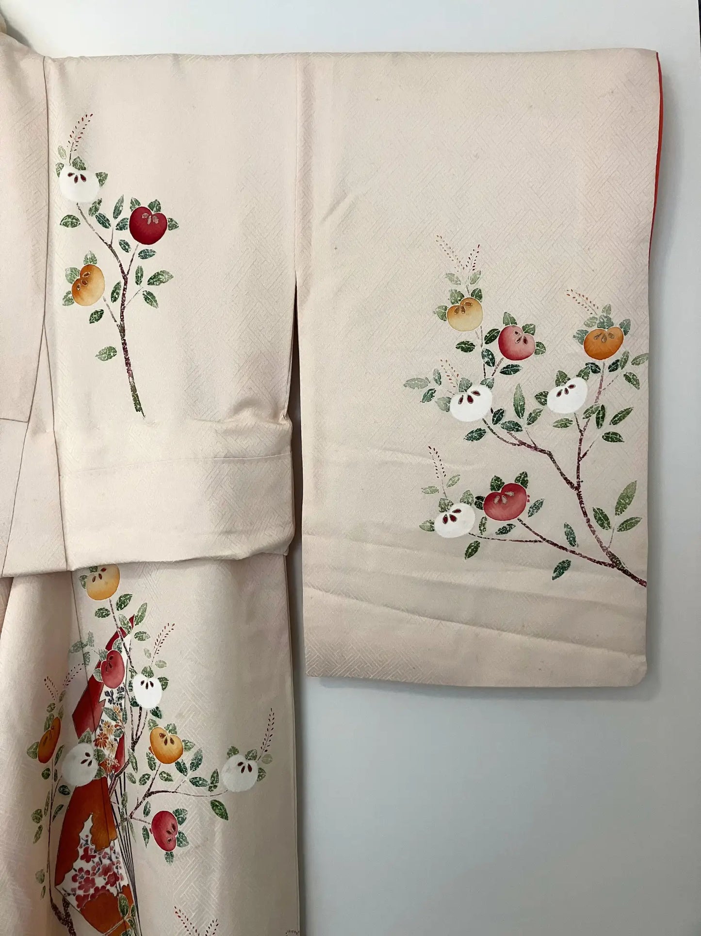 Vintage  homongi kimono - Creamwhite  Sensu and tachibana - Hallelujah original arrange