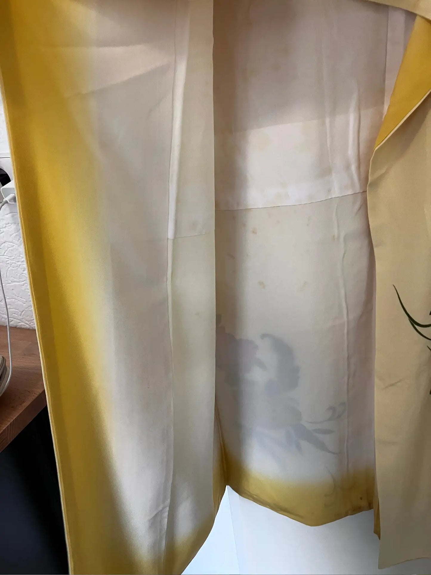 Vintage  homongi kimono - Yellow  Red spider lily - Hallelujah original arrange