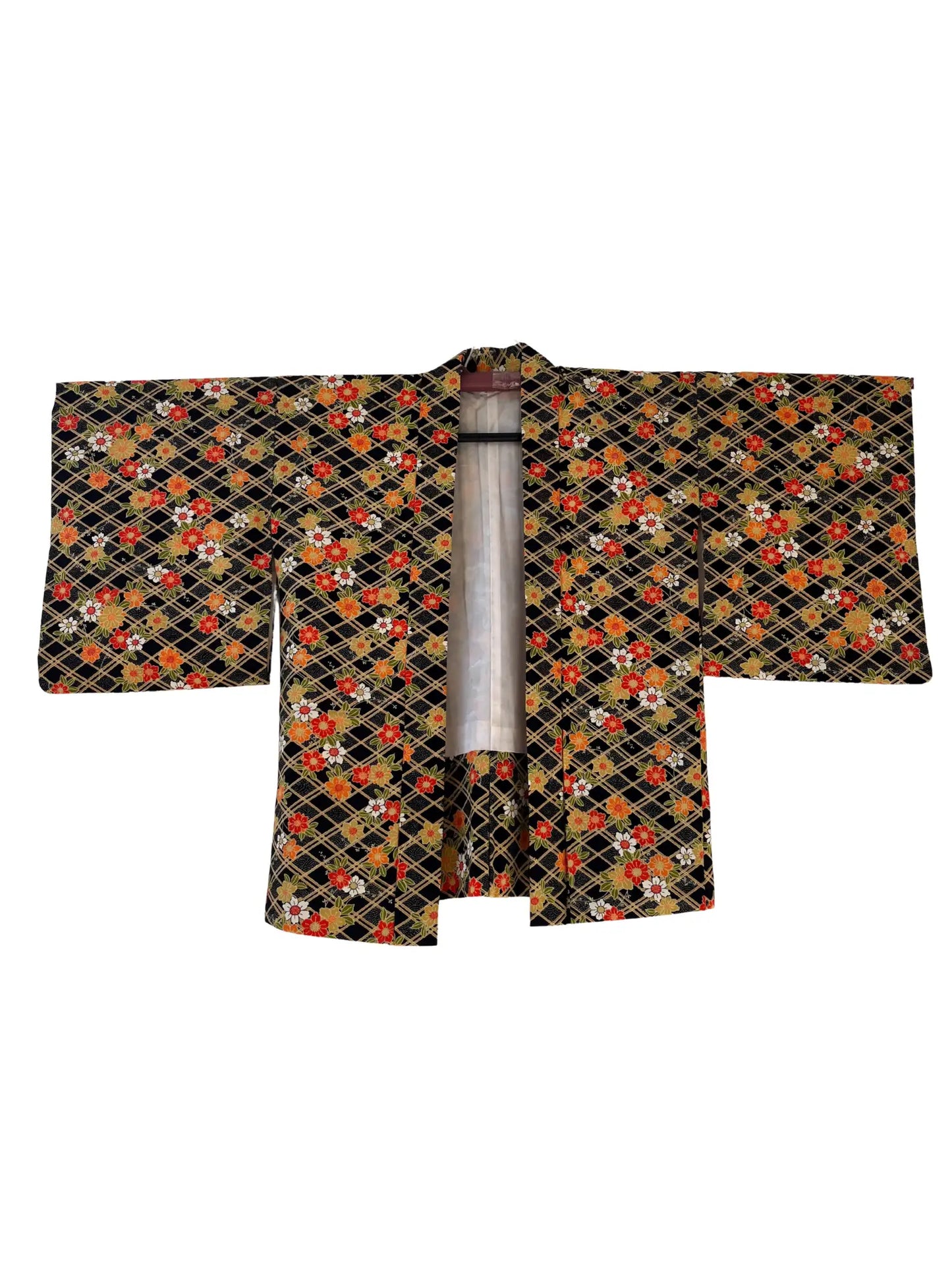 Vintage Haori - Schwarz Volle Blütenpracht. -