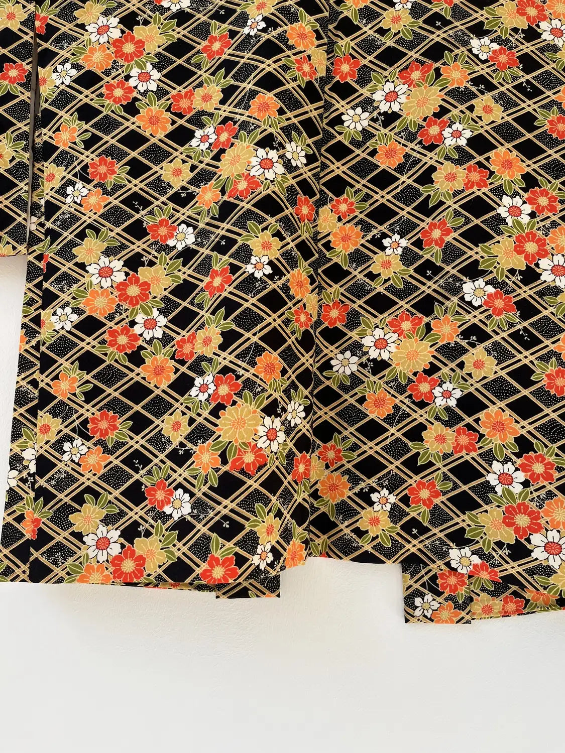 Vintage Haori - Schwarz Volle Blütenpracht. -