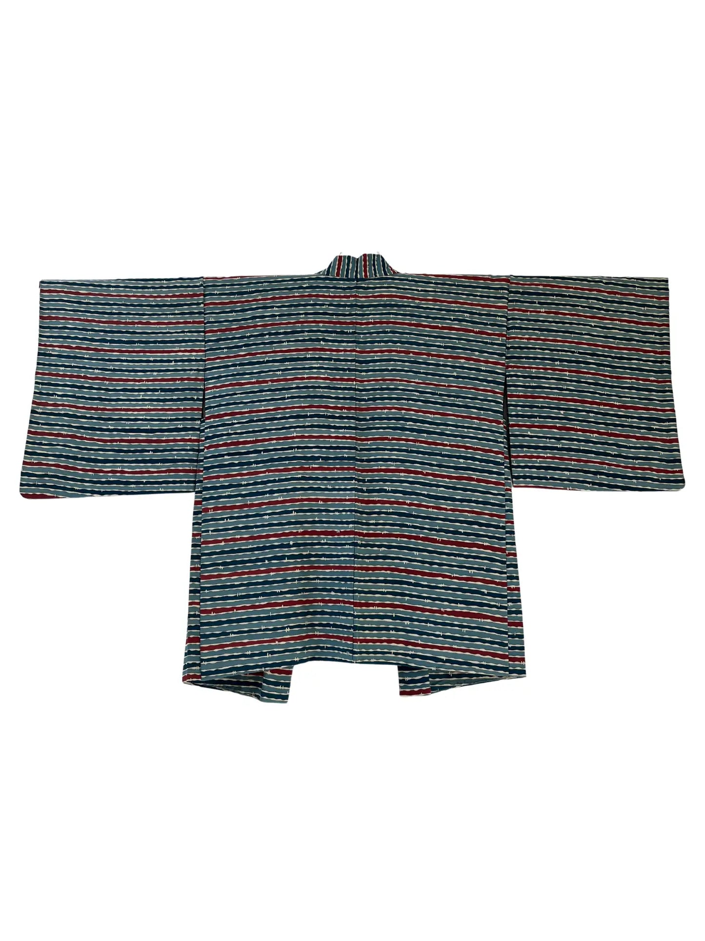 Vintage Color Haori - Blue horizontal stripes -