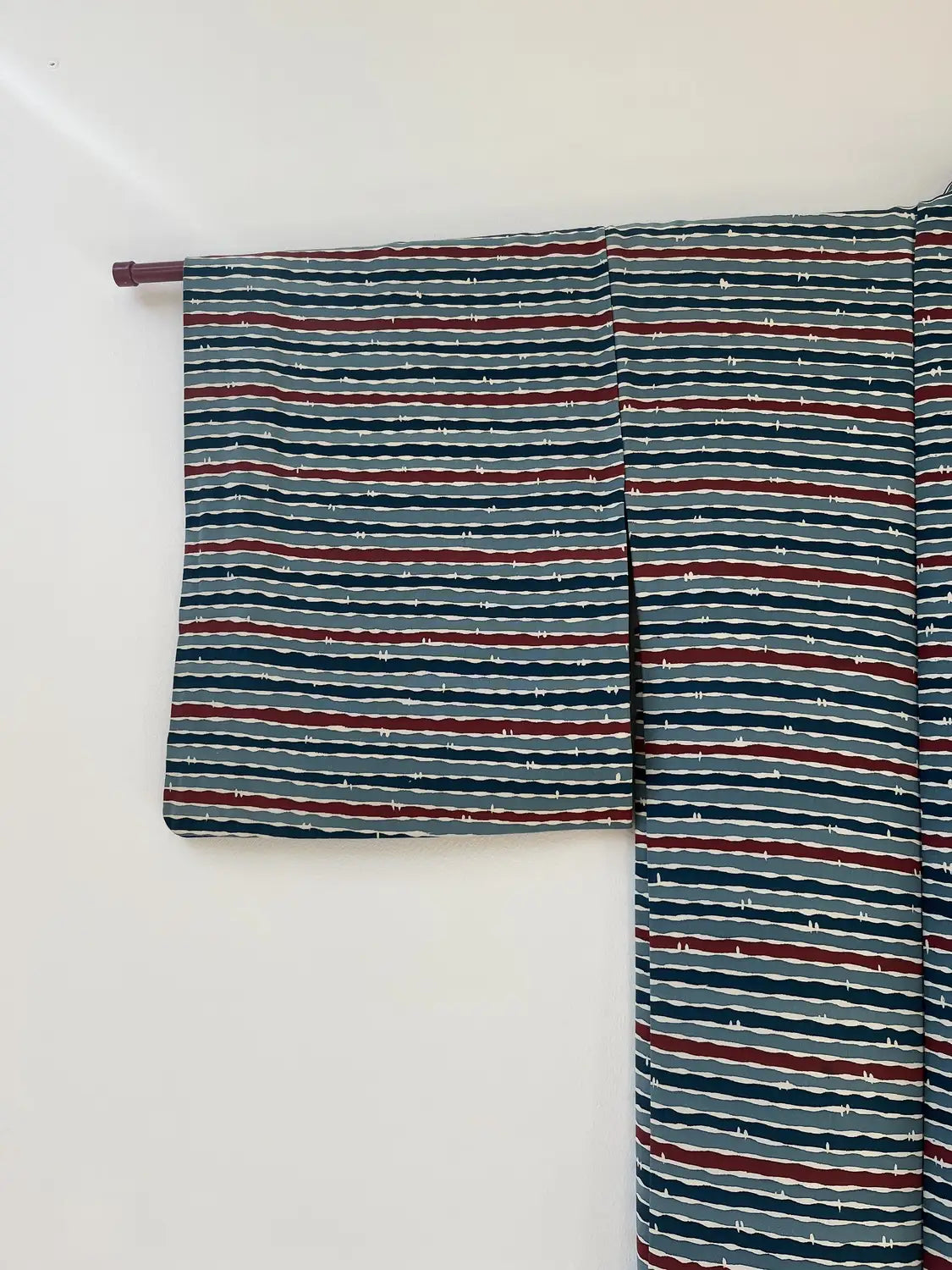 Vintage Color Haori - Blue horizontal stripes -