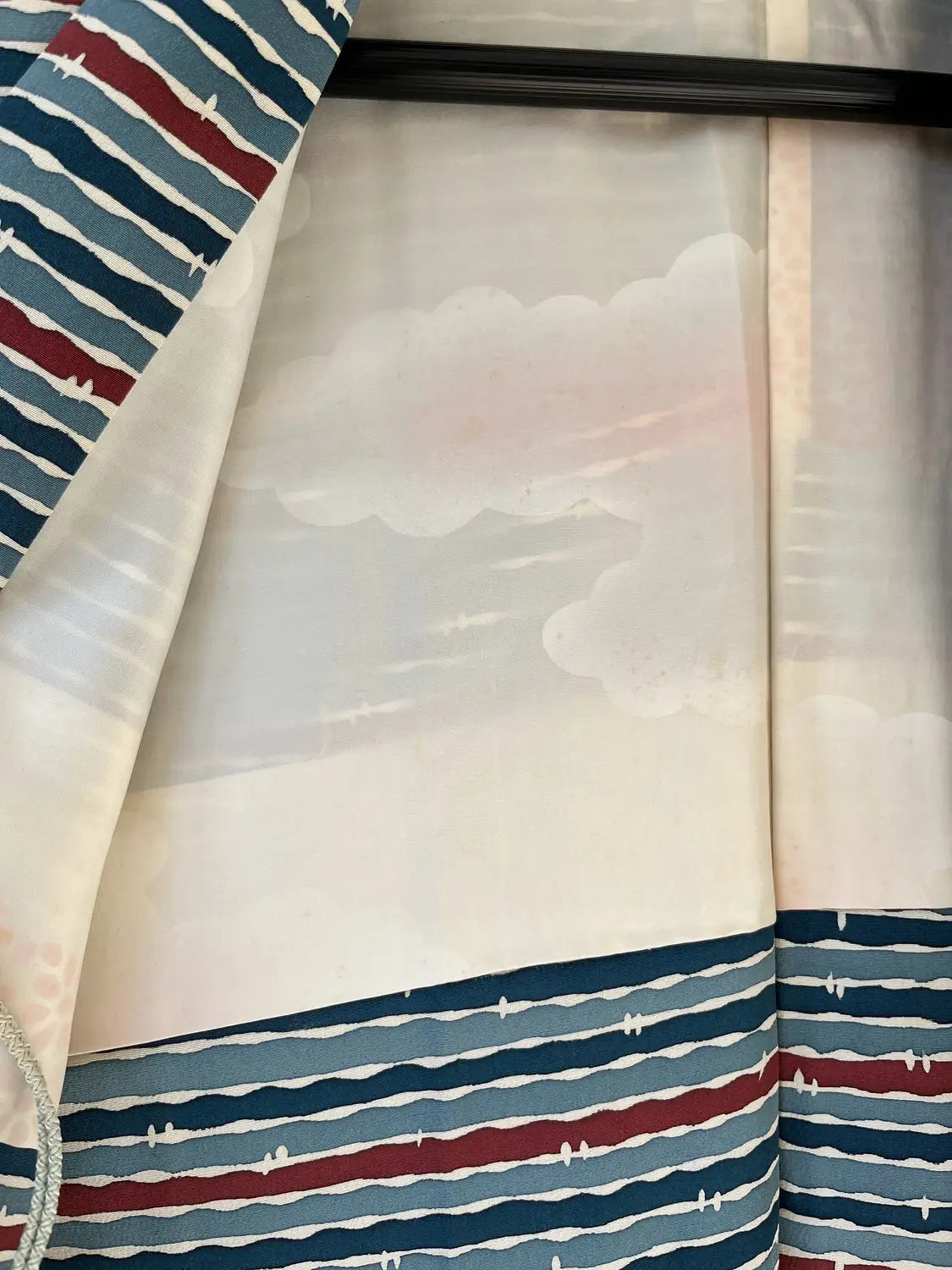 Vintage Color Haori - Blue horizontal stripes -