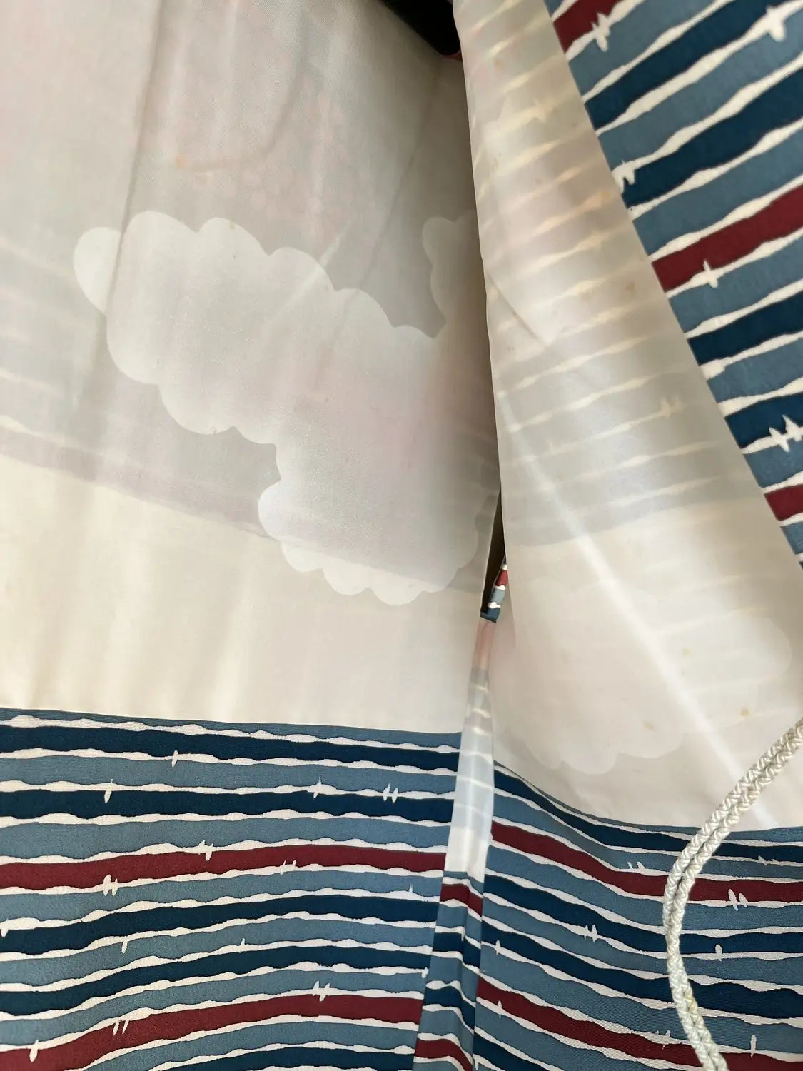 Vintage Color Haori - Blue horizontal stripes -