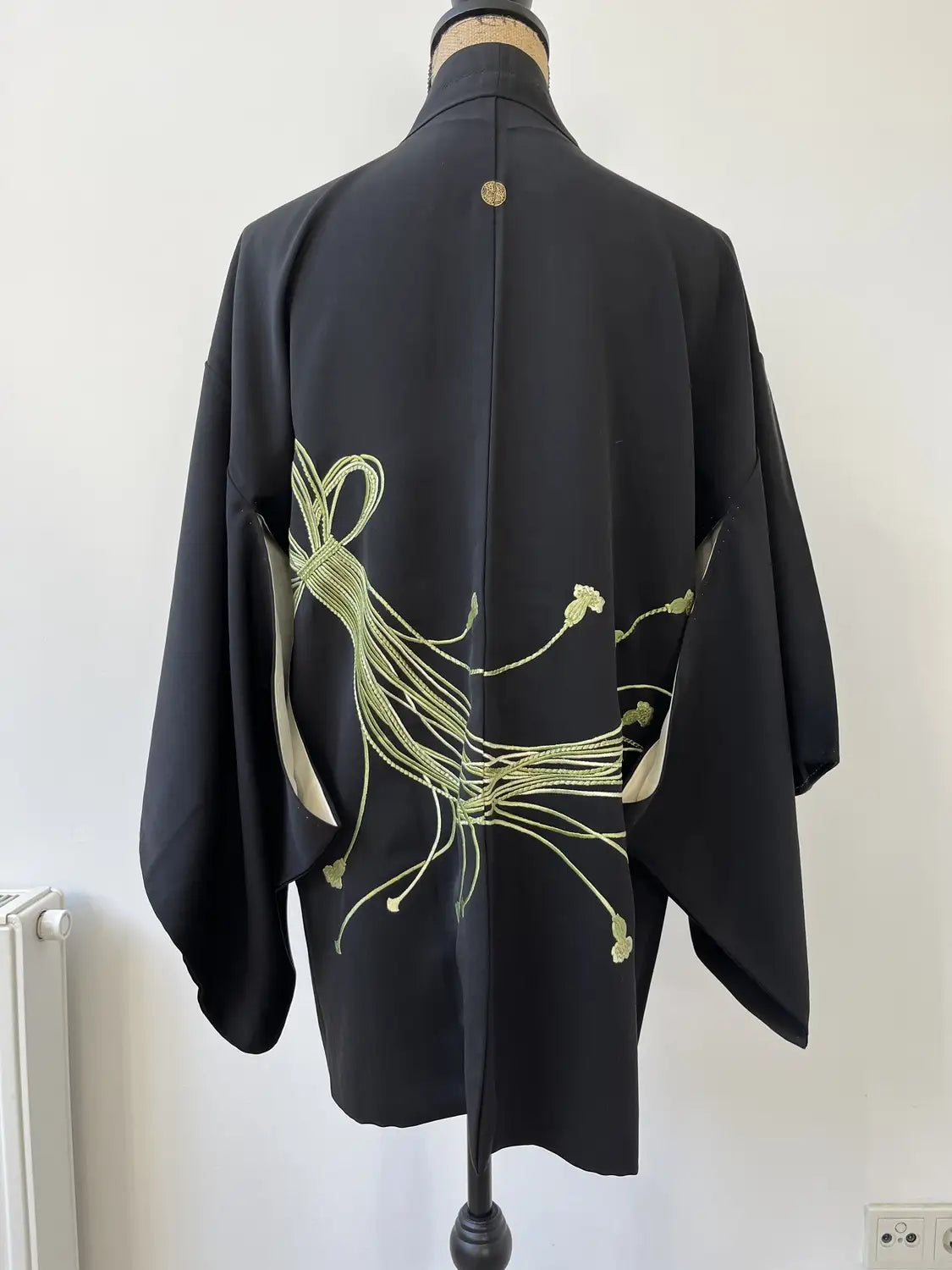 vintage Black Haori - Bundle de broderie verte -