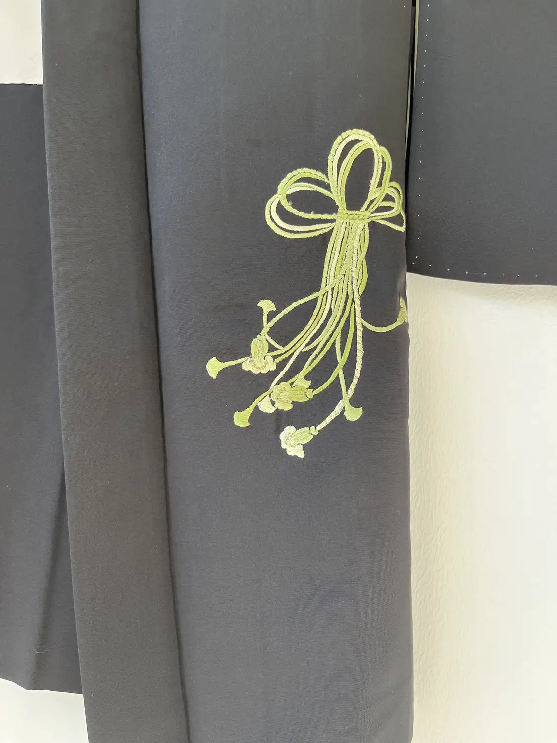 vintage Black Haori - Bundle de broderie verte -