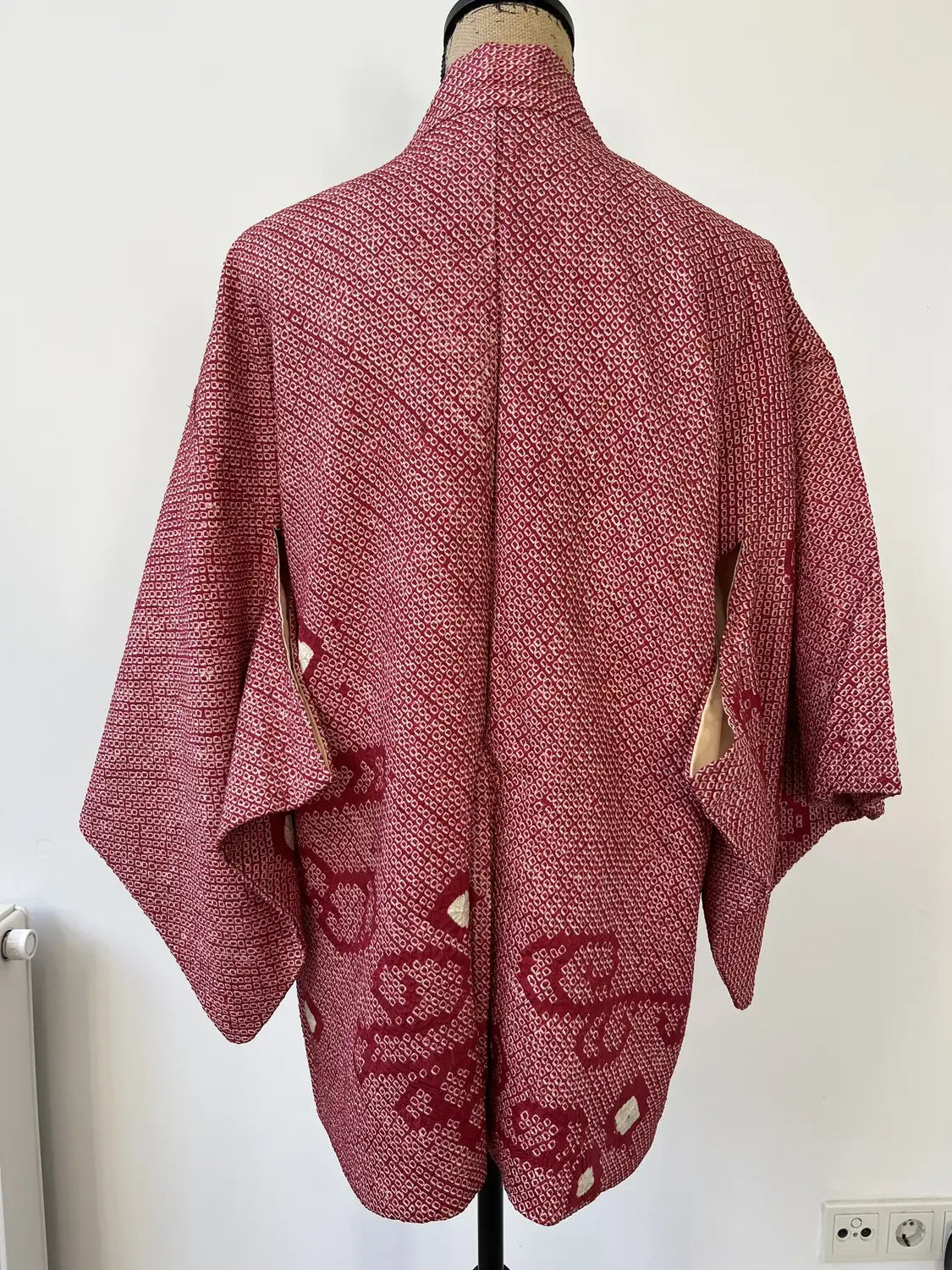 Vintage kleur Haori - Rood E-gasumi -