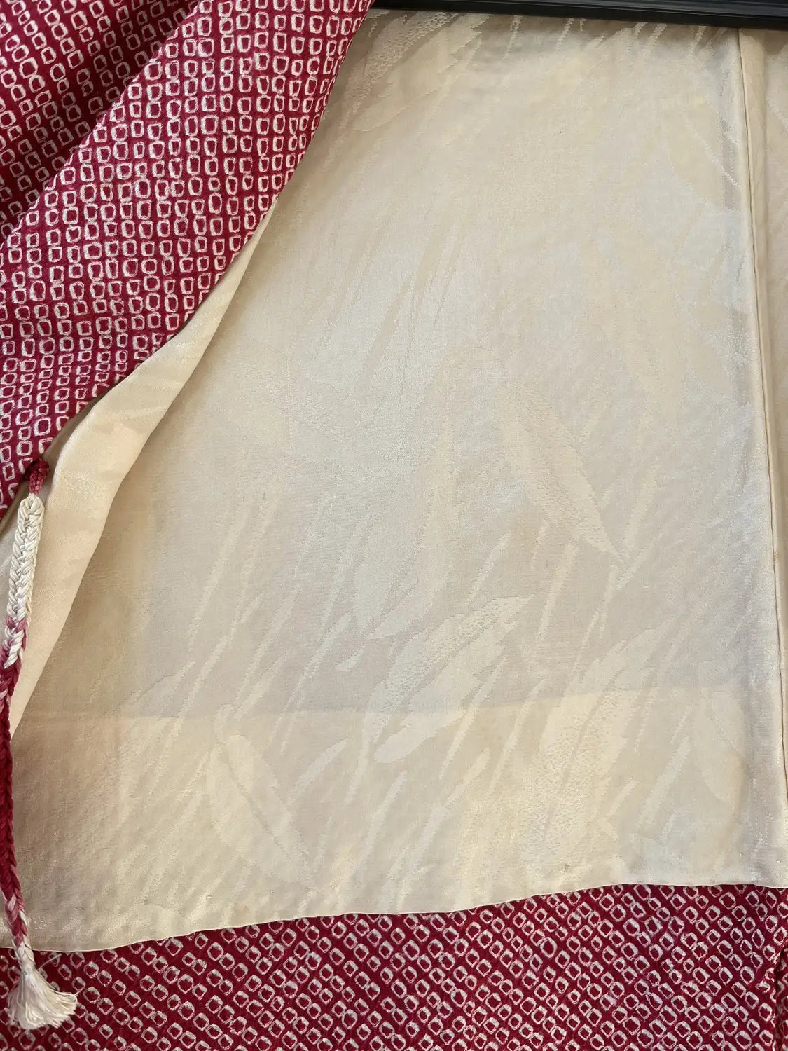 Vintage kleur Haori - Rood E-gasumi -