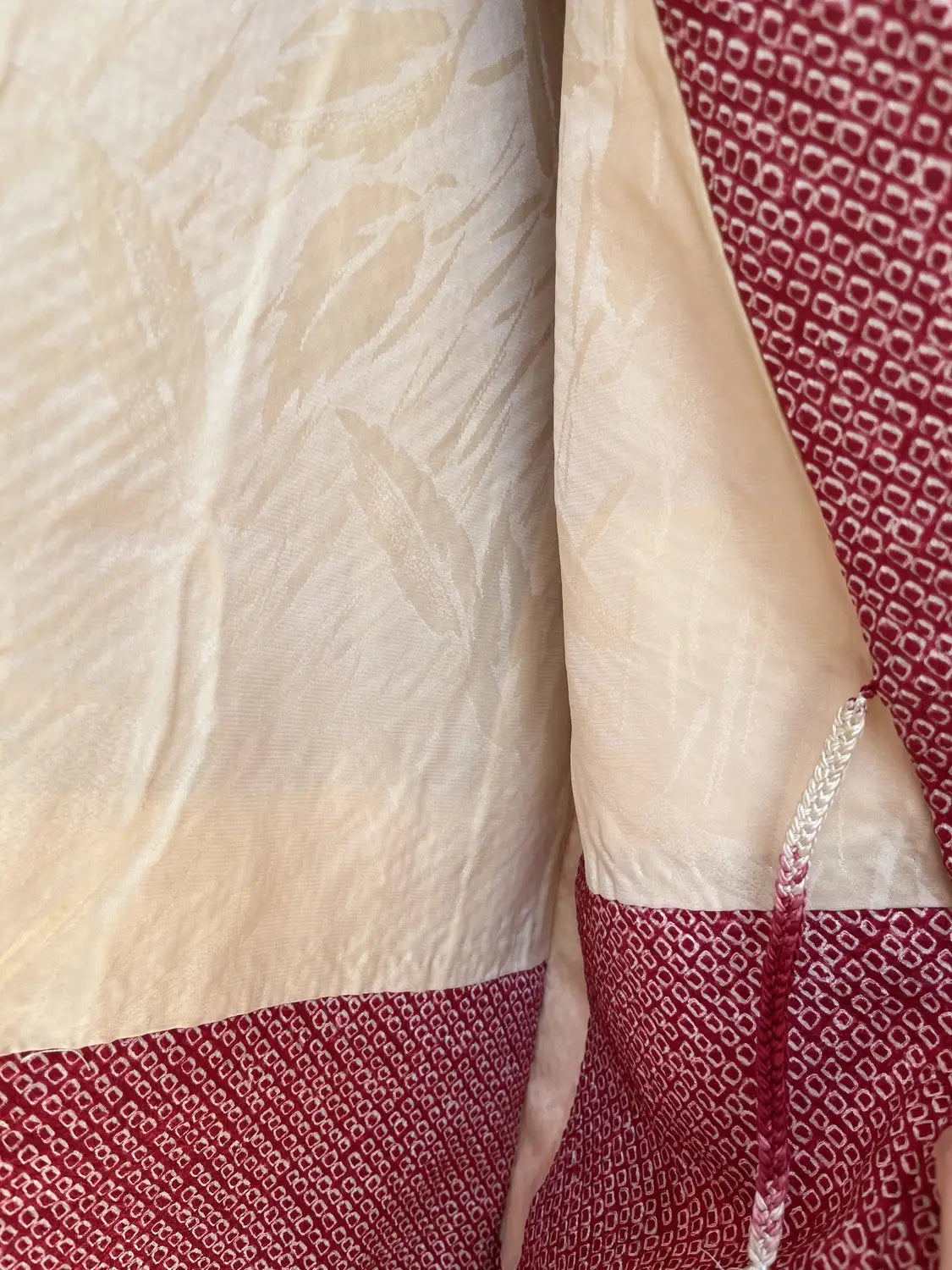 Vintage kleur Haori - Rood E-gasumi -