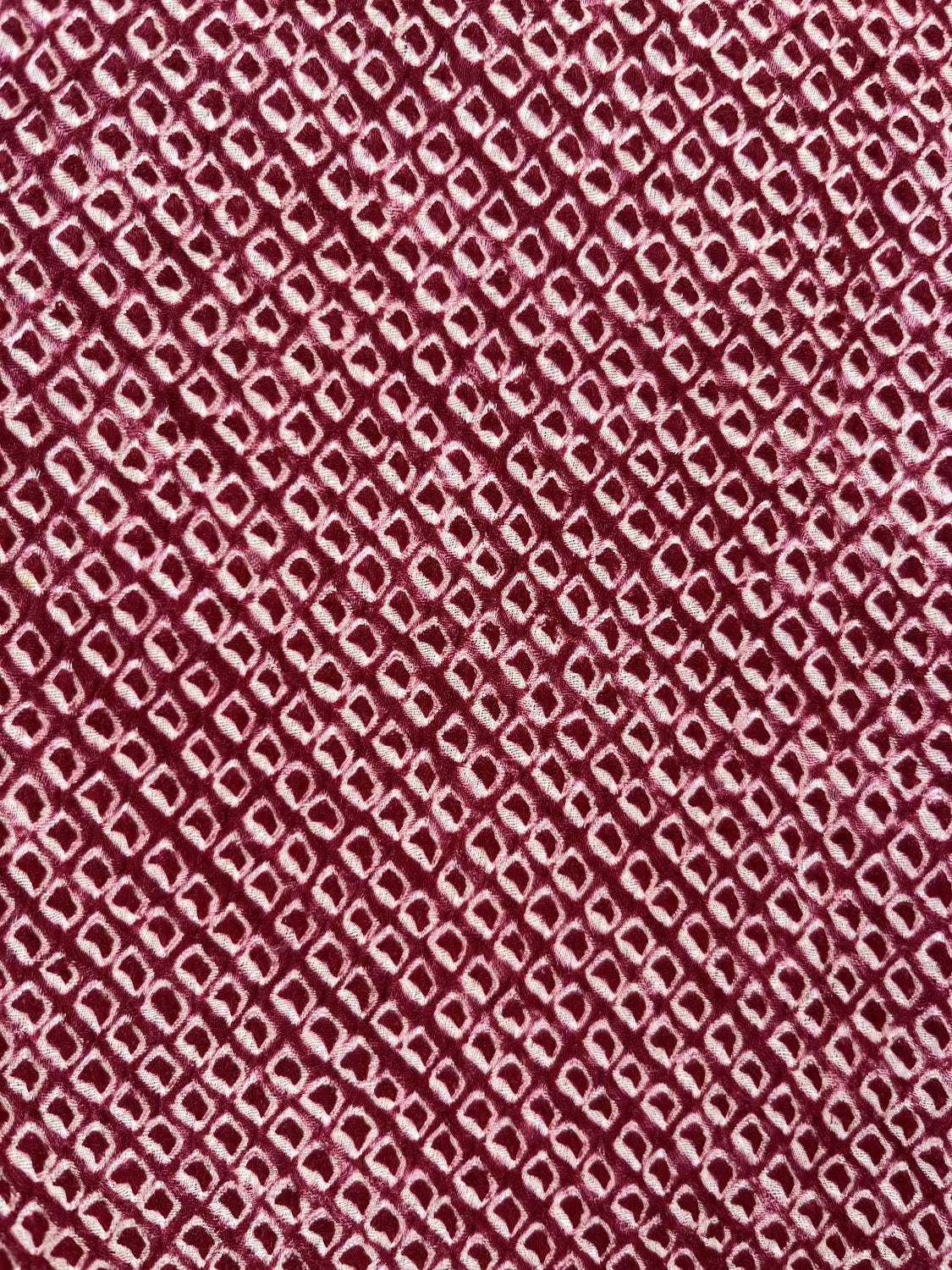 Vintage kleur Haori - Donkerrode bloem en blad -