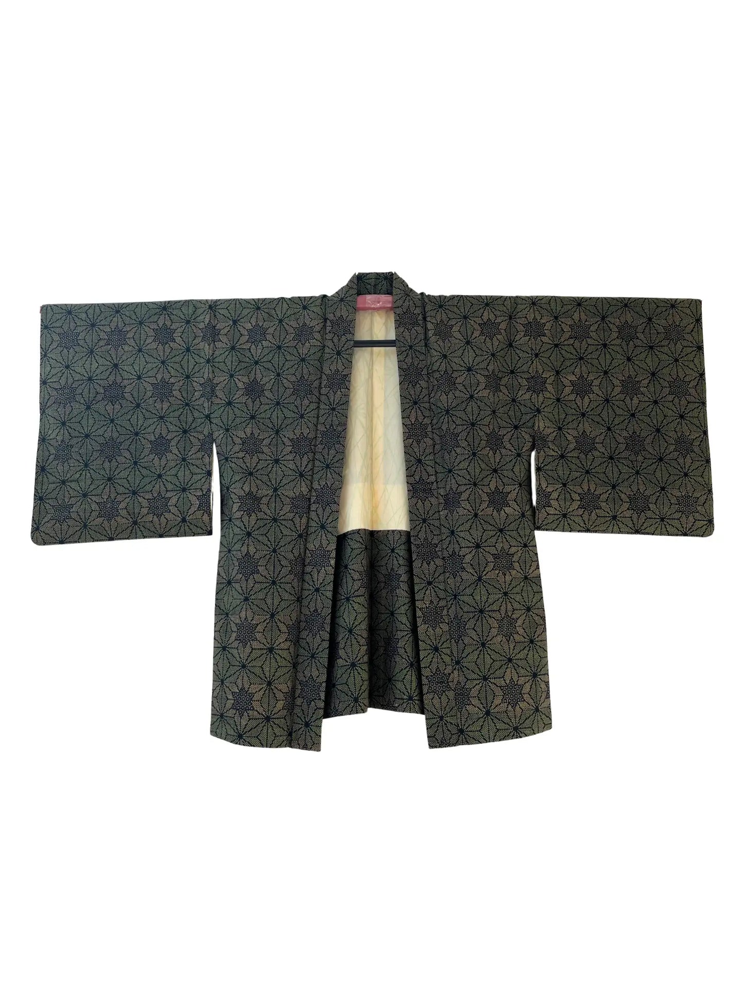 Vintage Tsumugi Haori - Zwarte Asanoha-